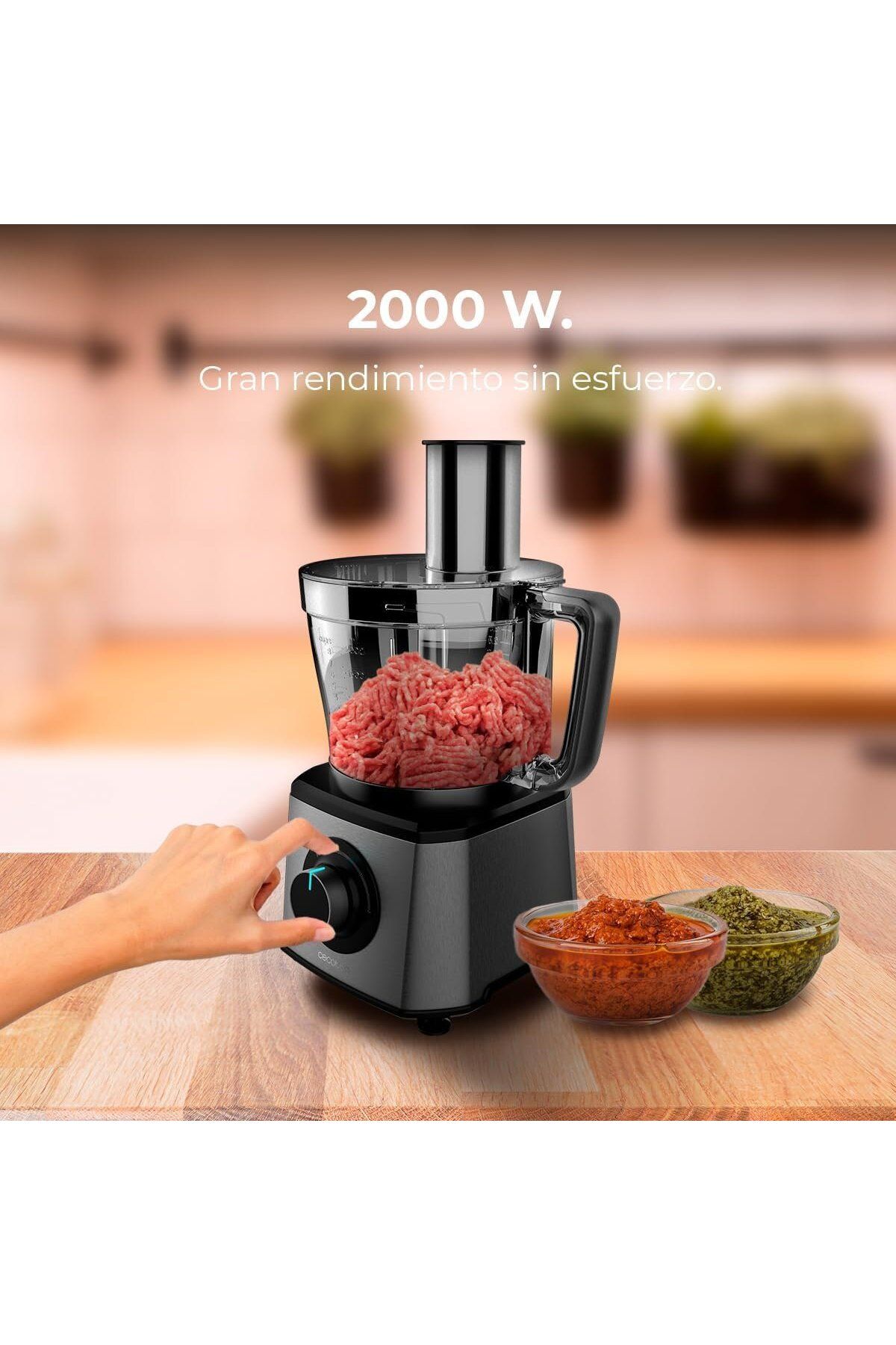 CECOTEC-Robot de bucatarie Paprika 2000 Full, 2000 W, capacitate 3.5L, blender 1.8L, 2 trepte d 5