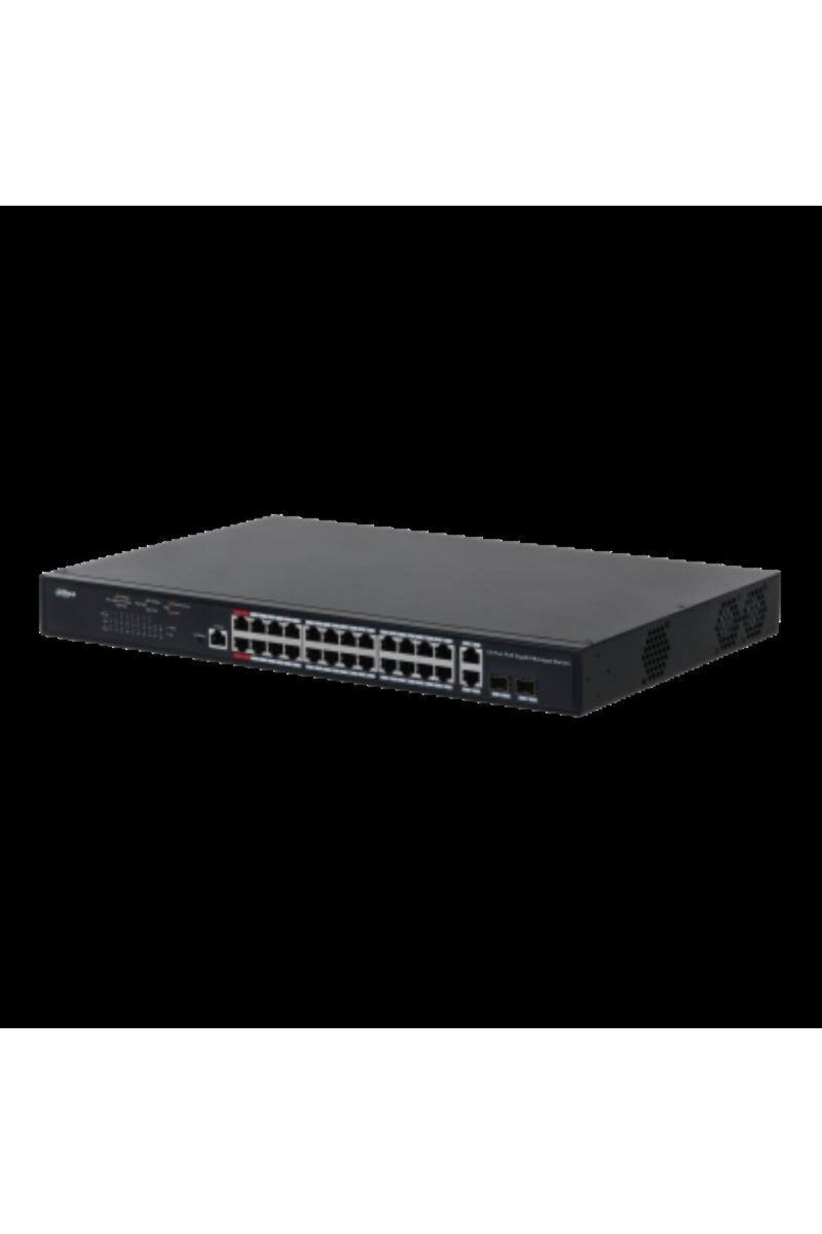 DAHUA-managed switch 26 porturi, 24 porturi POE, Interfata:24 x 10/100/1000 Mbps, 2 x 2 gigabit 1