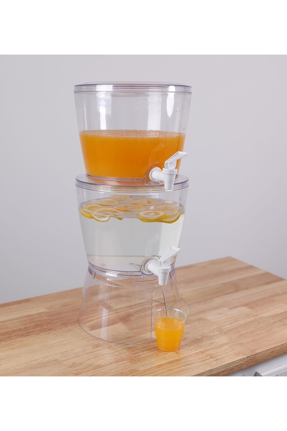 Biki-Stackable Beverage Dispenser with Stand, 5.3 Liters x 2, Size L, Transparent 2