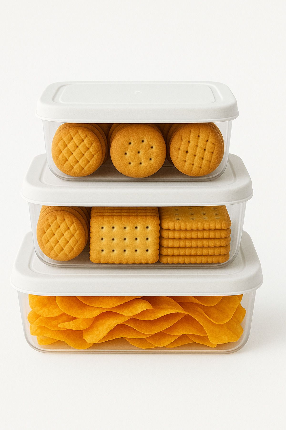 Herza House-Set of 12 Rectangular Trendy Storage Containers 1200 ml - 740 ml - 400 ml 2