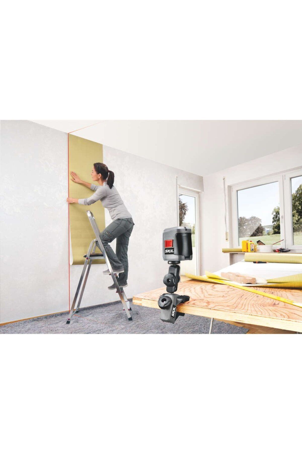 Skil-0511 AA Cross line laser level, red light, tripod mount, self-leveling, time 4