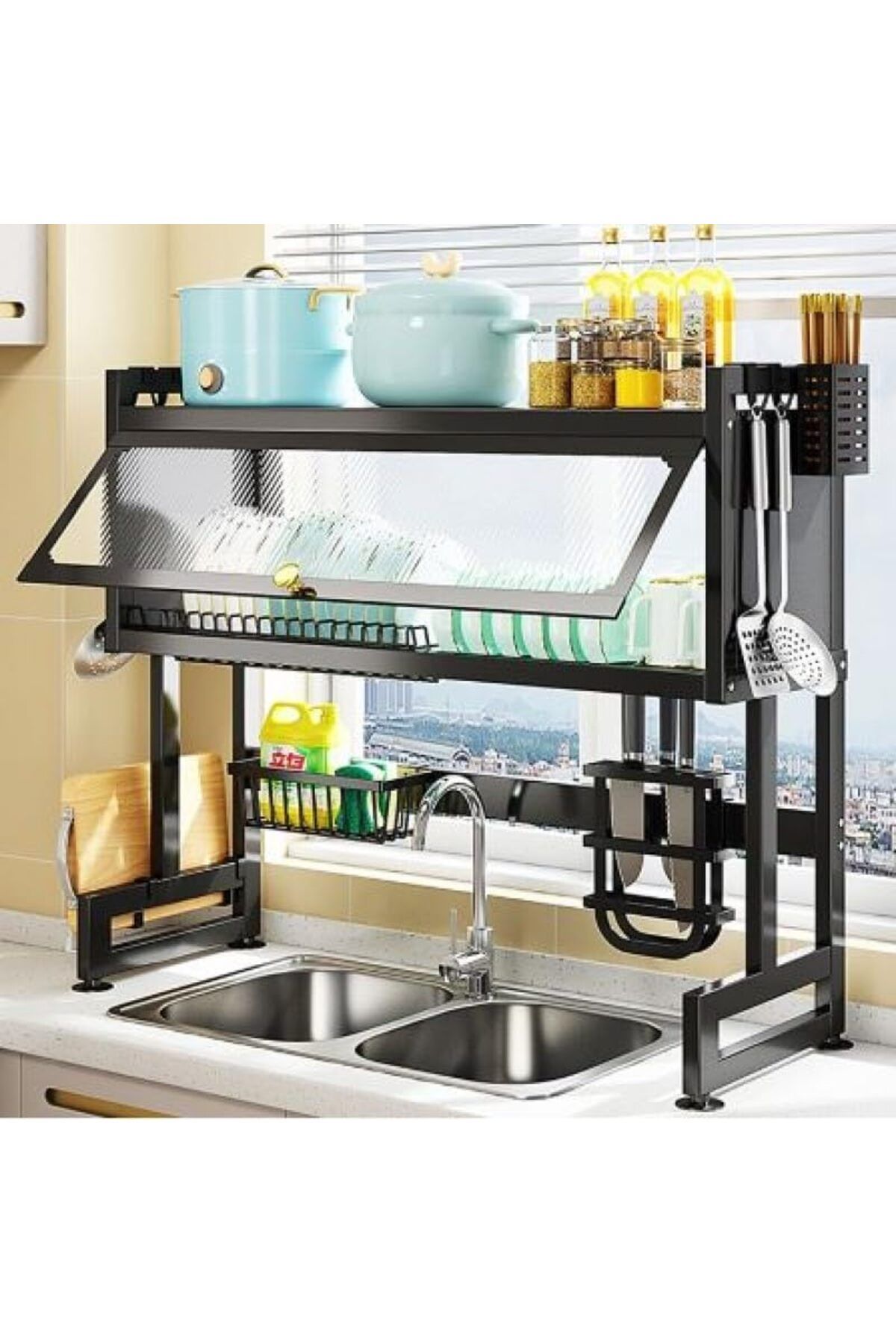 Generic-Over Sink Dish Drying Rack 85 cm with Cabinet 1