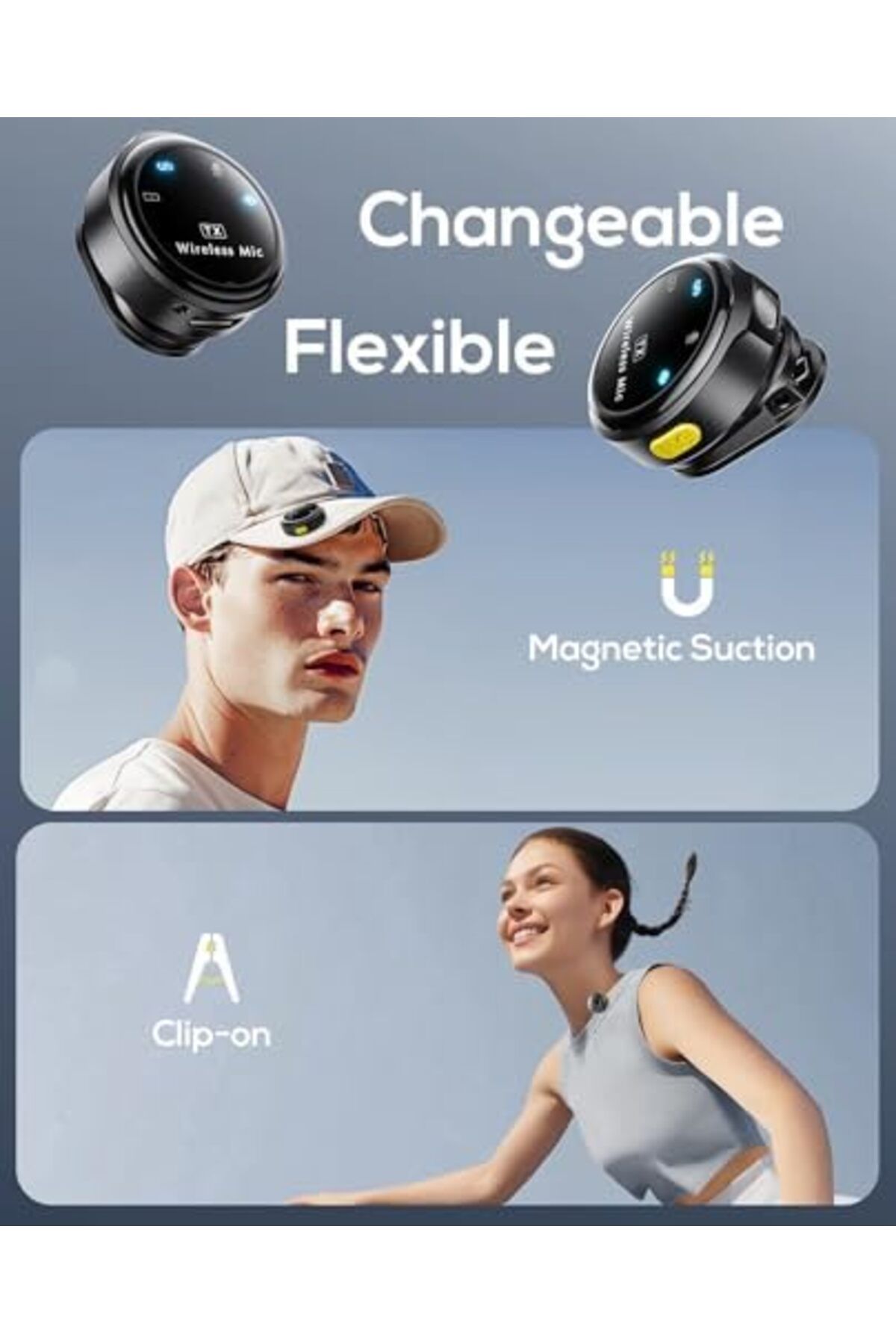 SUKILO-Wireless Lavalier Microphone for iPhone/Android, Dual Lapel Mics with USB-C/Lightning Receive 6