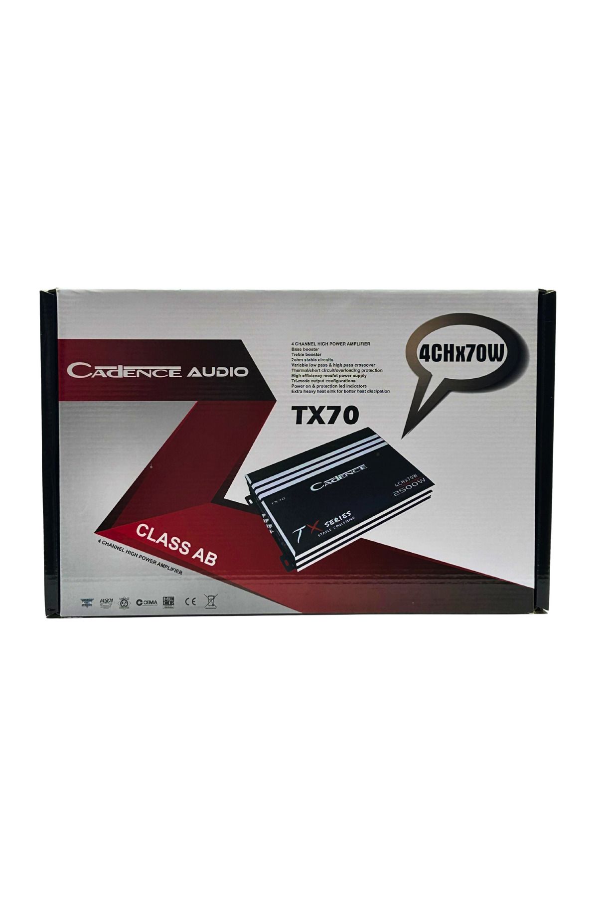 Cadence TX-70 Serisi Class AB 4CH X 70W 2500W 4 Kanal Oto Amfi Ses