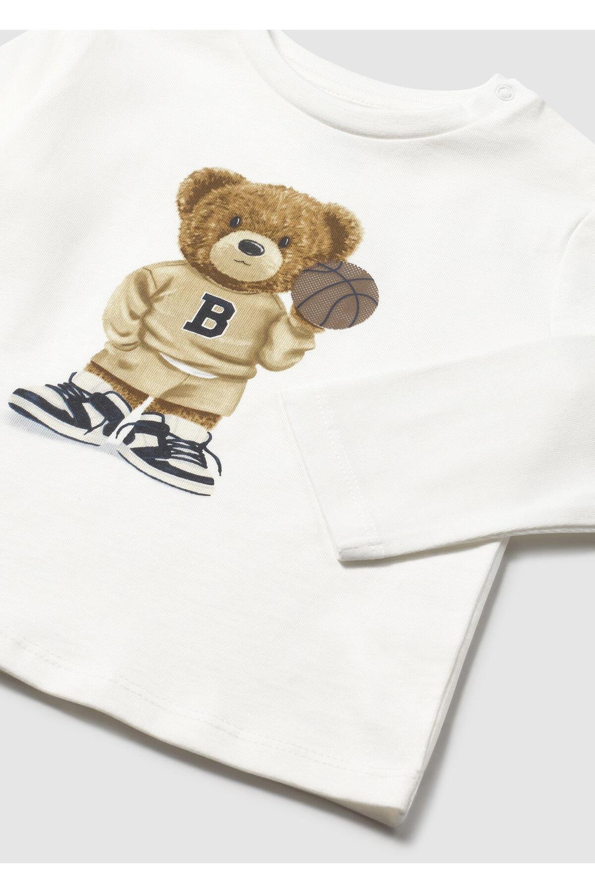 Mayoral Erkek Bebek Ayıcıklı Sweatshirt Krem fotoğrafı 3 (önizleme)