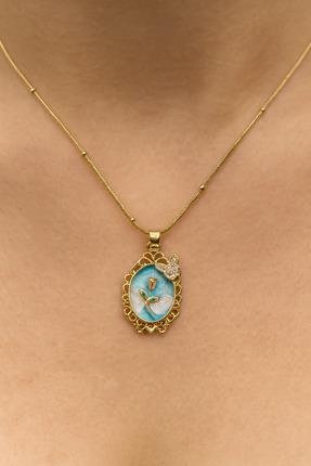 Çelik Mineli Kolye (Gold)