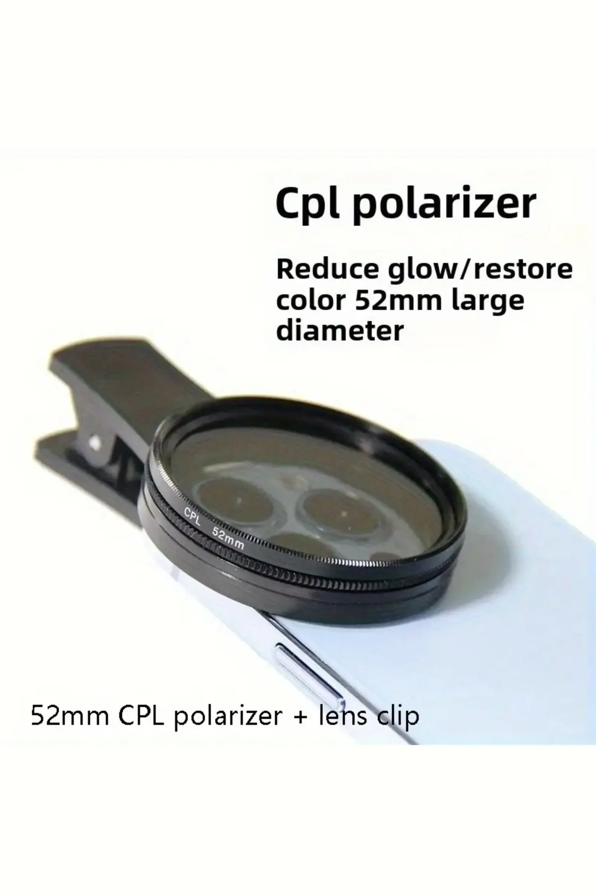 Tattoo 52mm CPL Polarize Kamera Filtresi – Dövme Parlama Önleyici Dövme Fotoğraf Filtresi