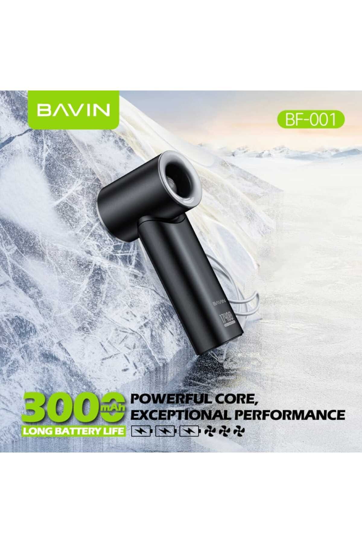 Bavin-BF-001 Portable Mini Rechargeable Turbo Jet Fan with Up to 5 Strong Wind Speeds and LED Display 1