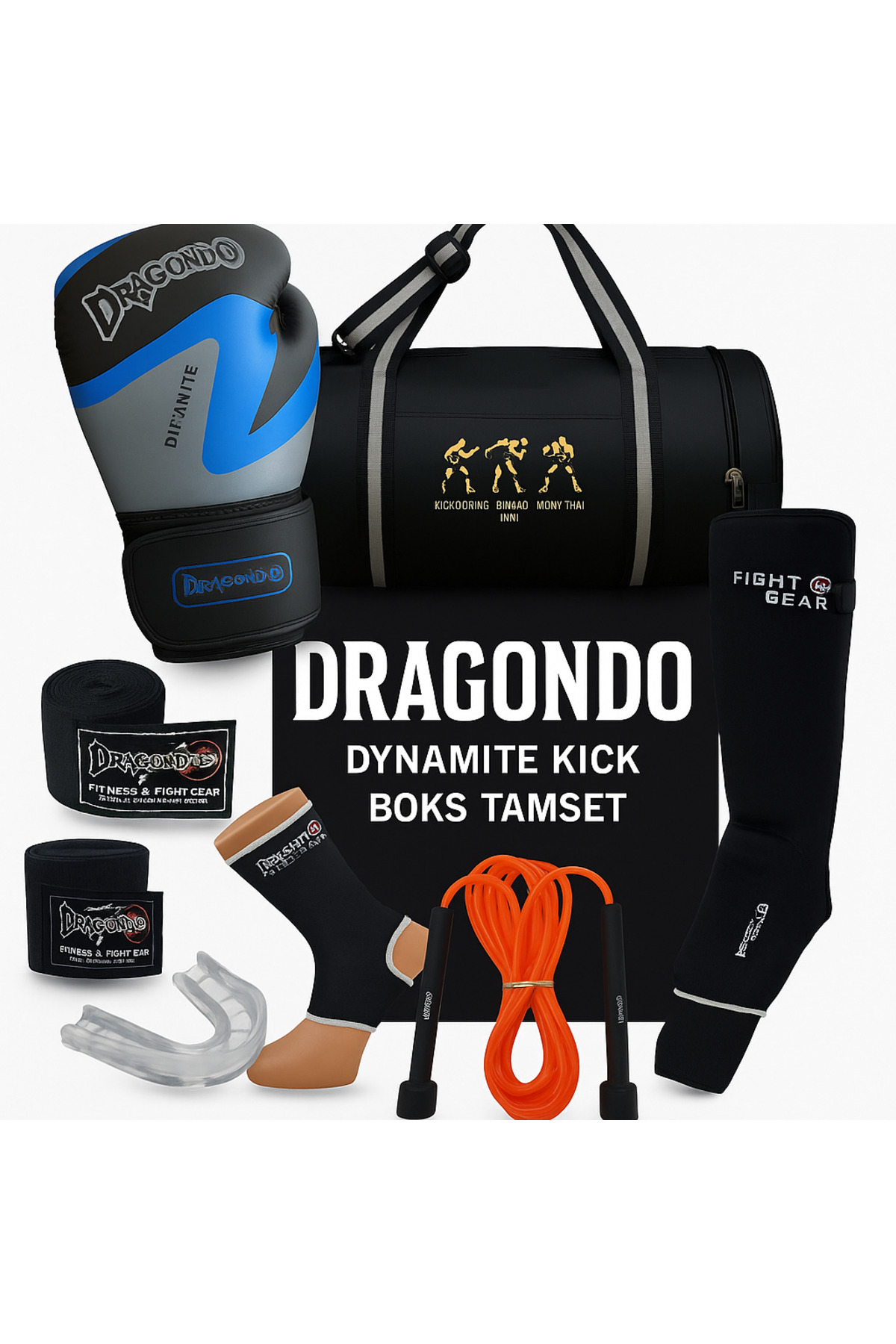 Dragondo Dynamite Kick Boks Boks Eldiveni Çantalı 7’li Tam Set