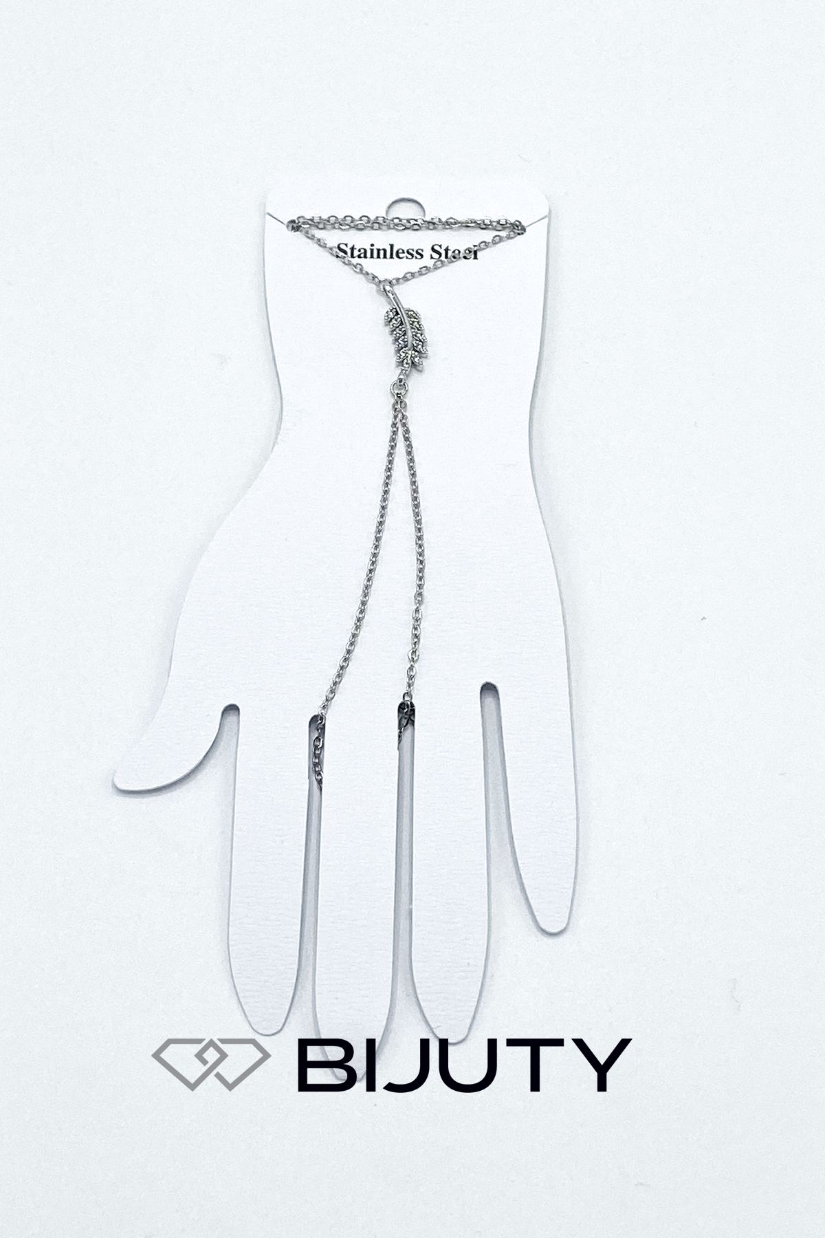 Bijuty-Row Stone Model and Olive Branch Model Steel Shahmeran Gold and Silver Color Set of 4 4