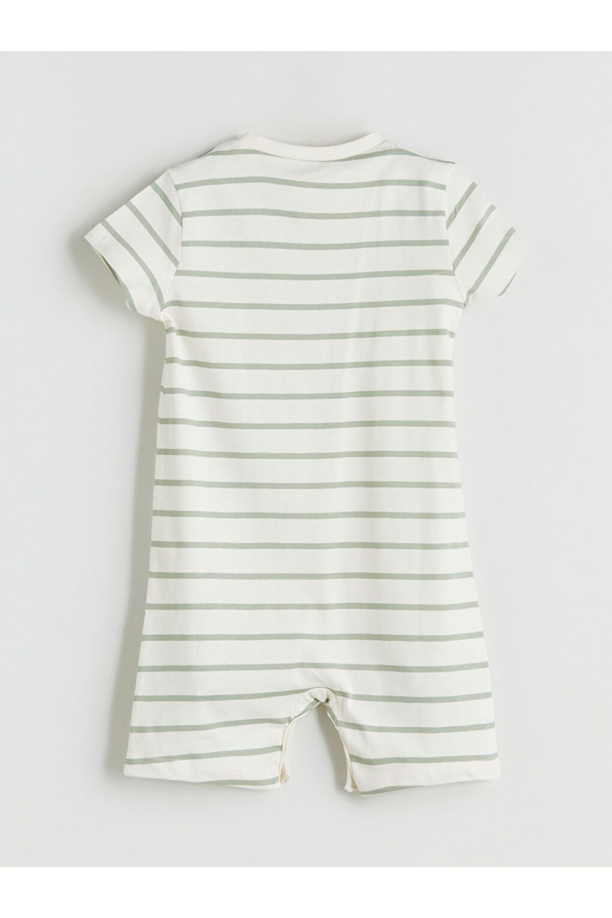 LC Waikiki-Sparkling Selections from Shining Store |   Ecru V-Neck Striped Baby Boy Jumpsuit 3