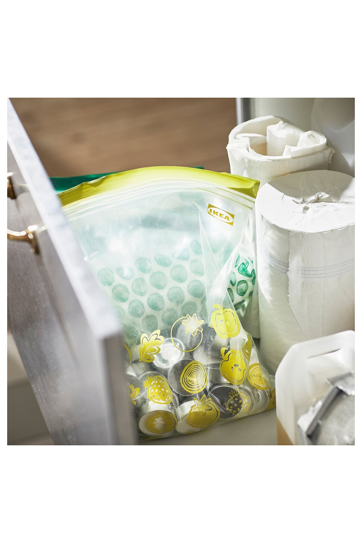 IKEA-ISTAD Storage Bag with Zipper, Green Pattern 4