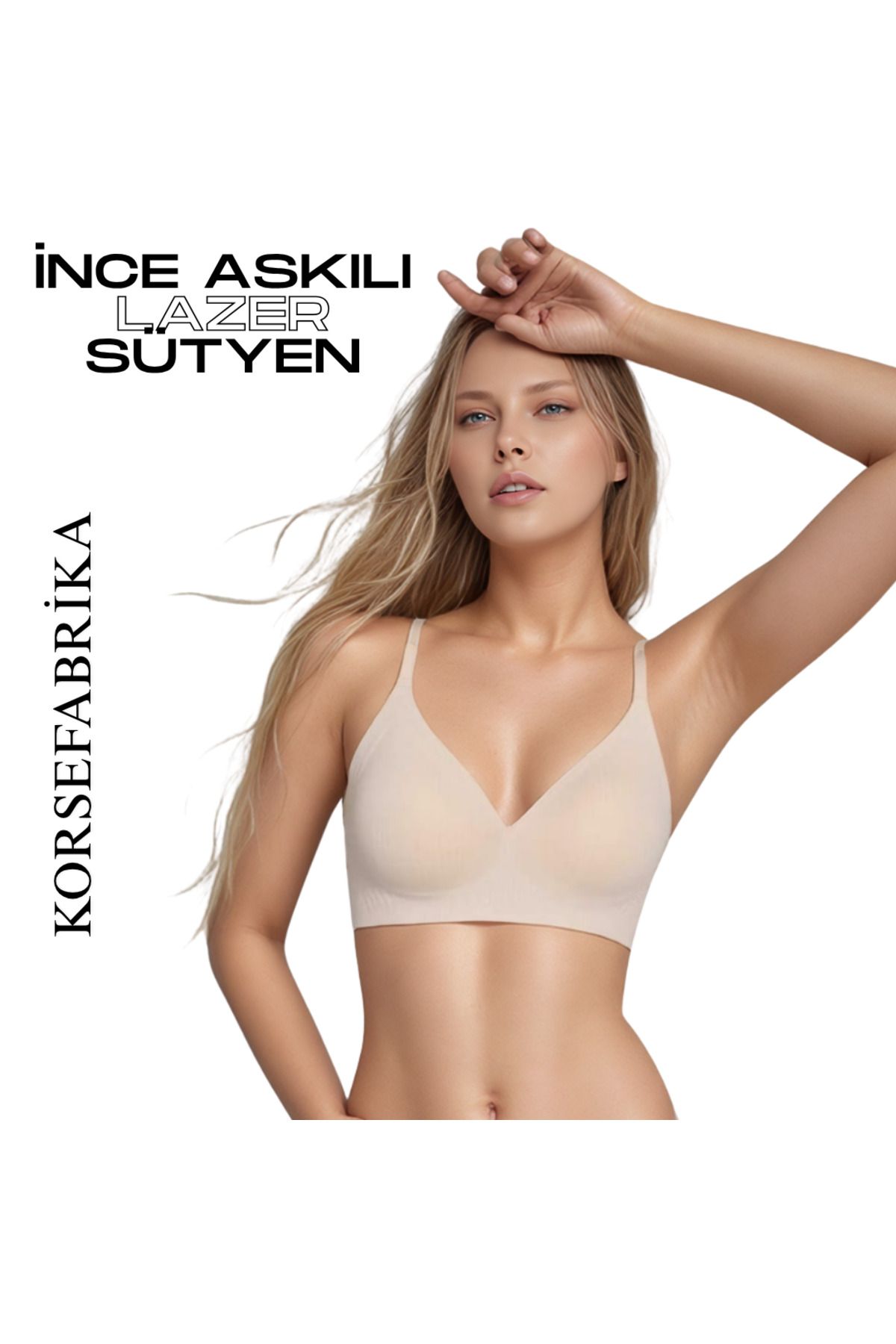 korsefabrika trend mood store-Thin Straps Laser Cut Pads - Invisible - No Trace - No Balens Collecting Push up Seamless Bra 3