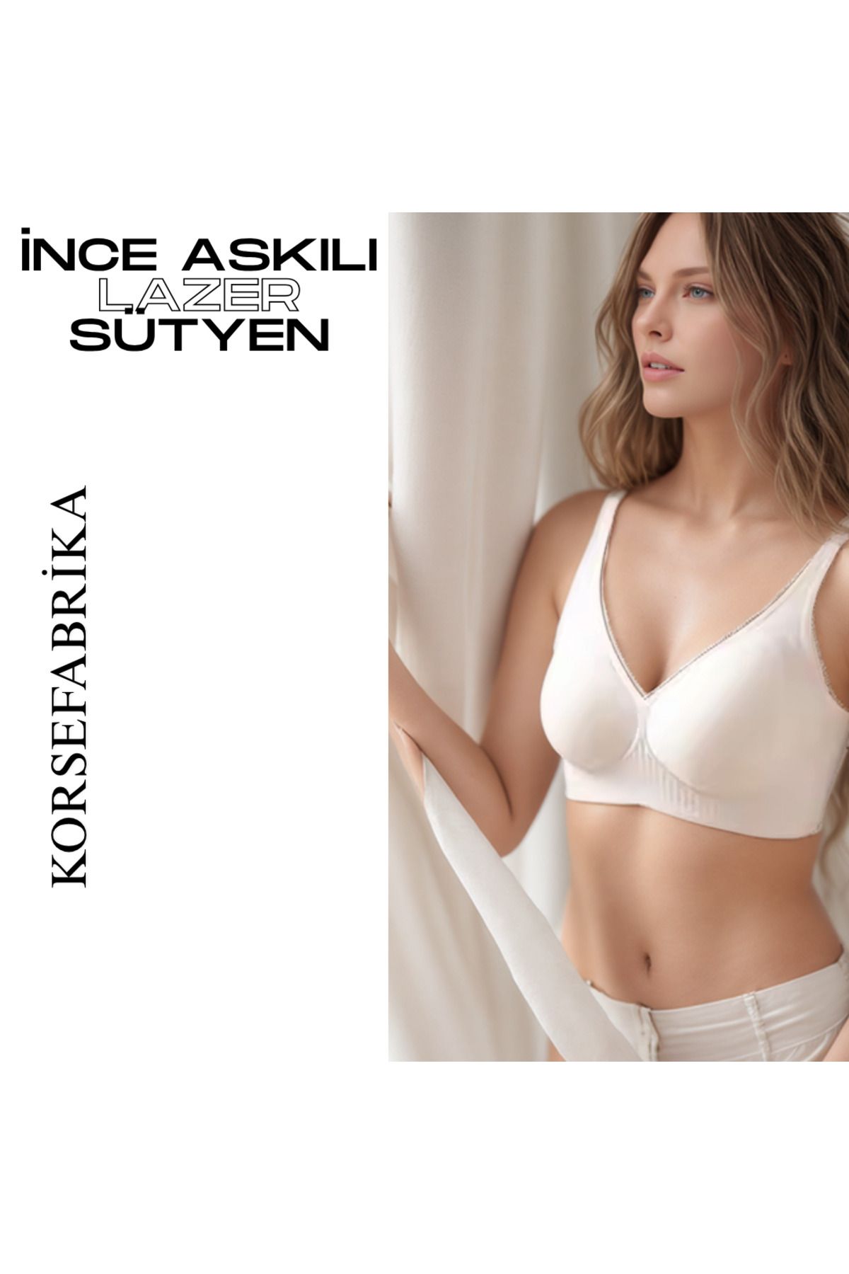 korsefabrika trend mood store-Thin Straps Laser Cut Pads - Invisible - No Trace - No Balens Collecting Push up Seamless Bra 1