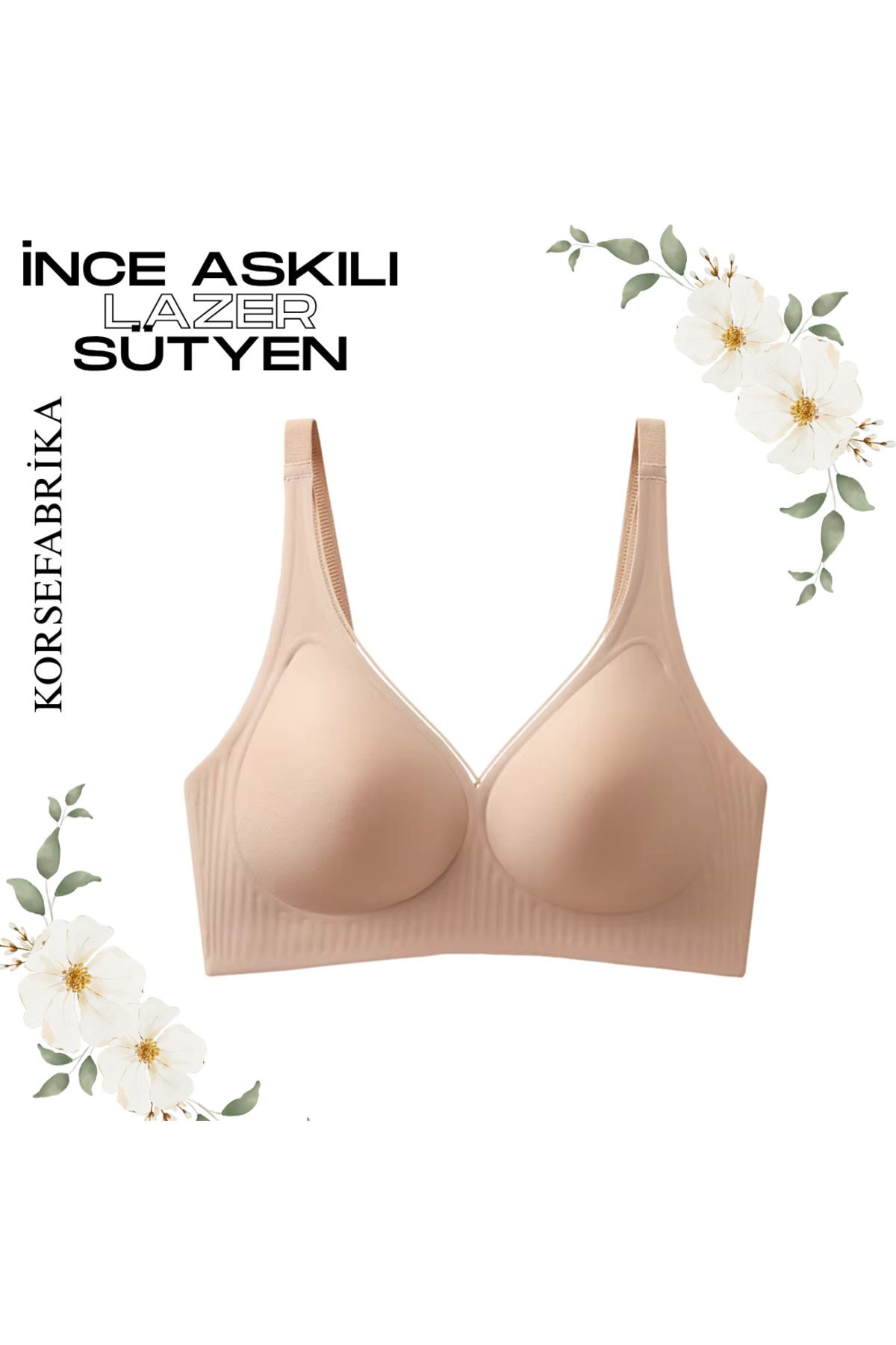 korsefabrika trend mood store-Thin Straps Laser Cut Pads - Invisible - No Trace - No Balens Collecting Push up Seamless Bra 2