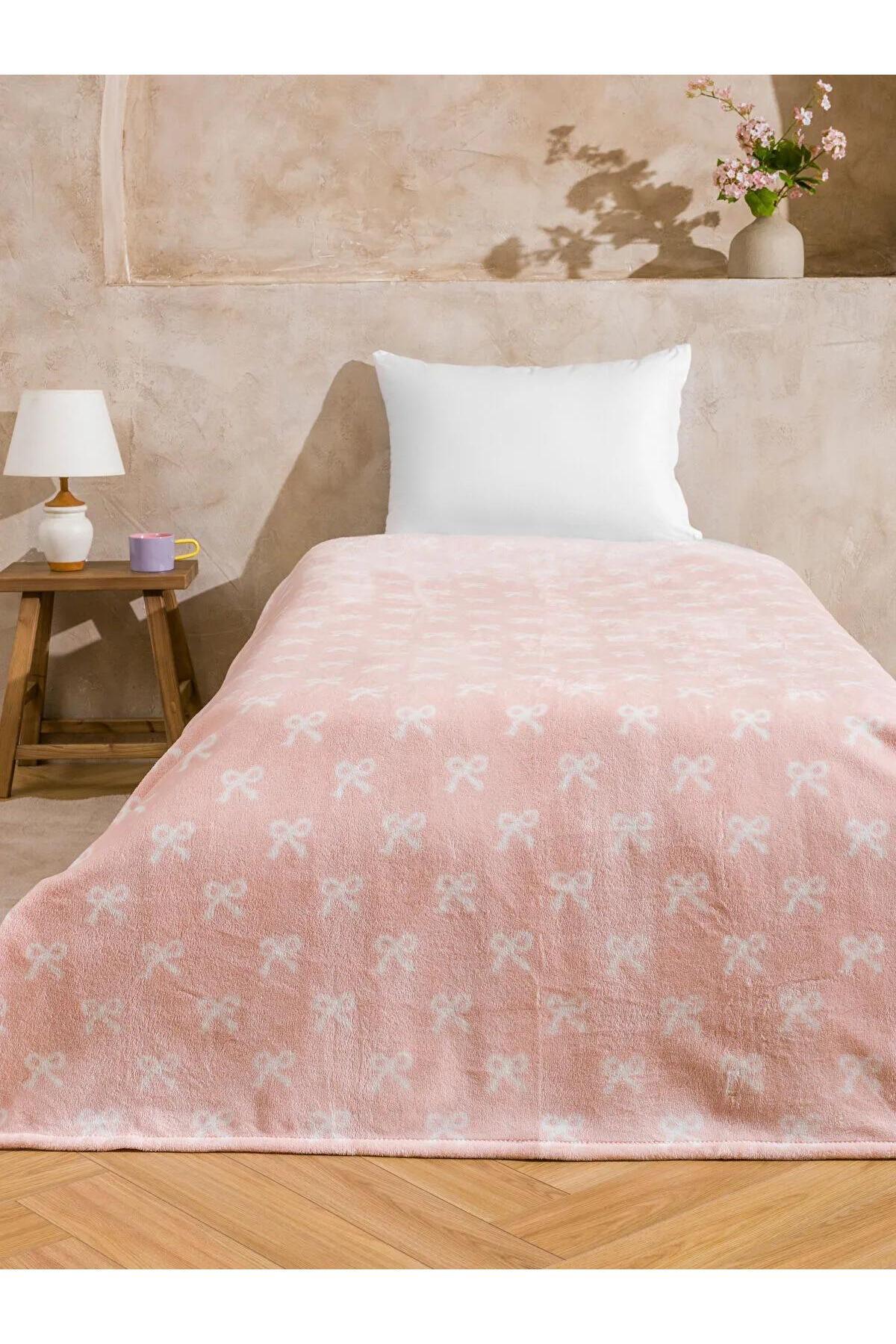 LC Waikiki-LCW HOME بطانية مفردة مطبوعة بفيونكة 150x220 سم (W5) 1