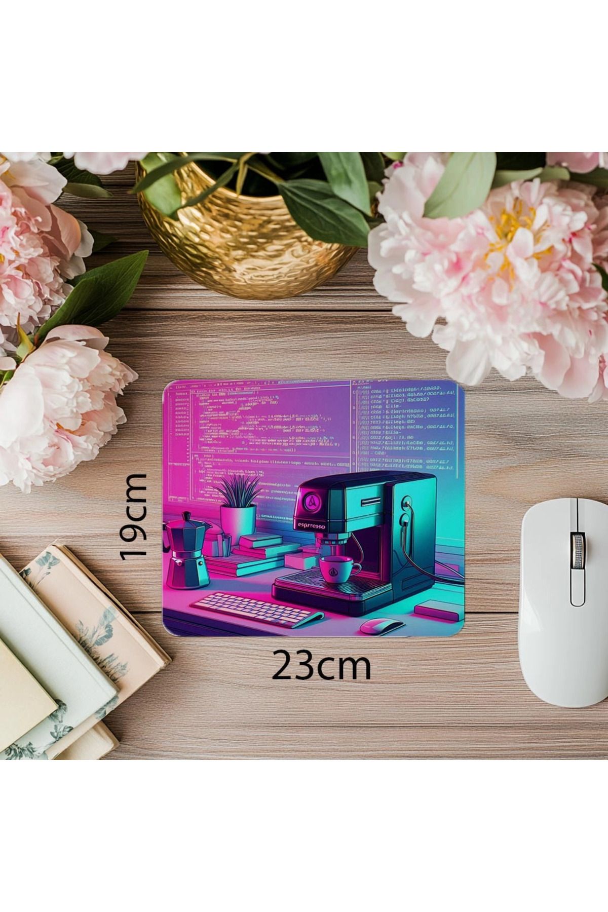 Luluyen-Code Enriched with Espresso Machine 19X23 cm 2 mm Rectangle Imported Printed Mouse Pad 1