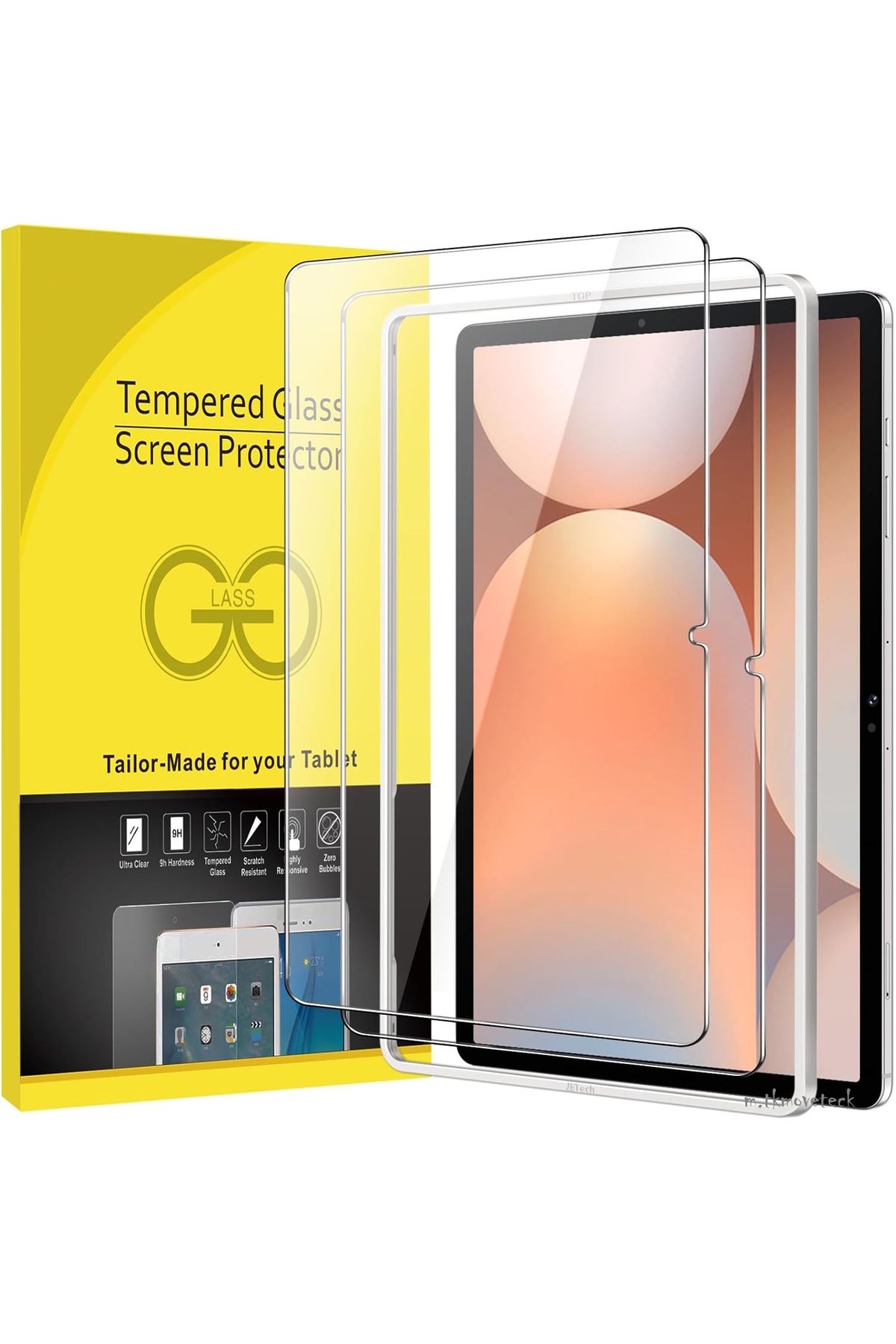 m.tk moveteck-Samsung Galaxy Tab S9 Fe Plus12.4 Full Cover Tempered Screen Protector with Application Apparatus Shatterproof Glass 1