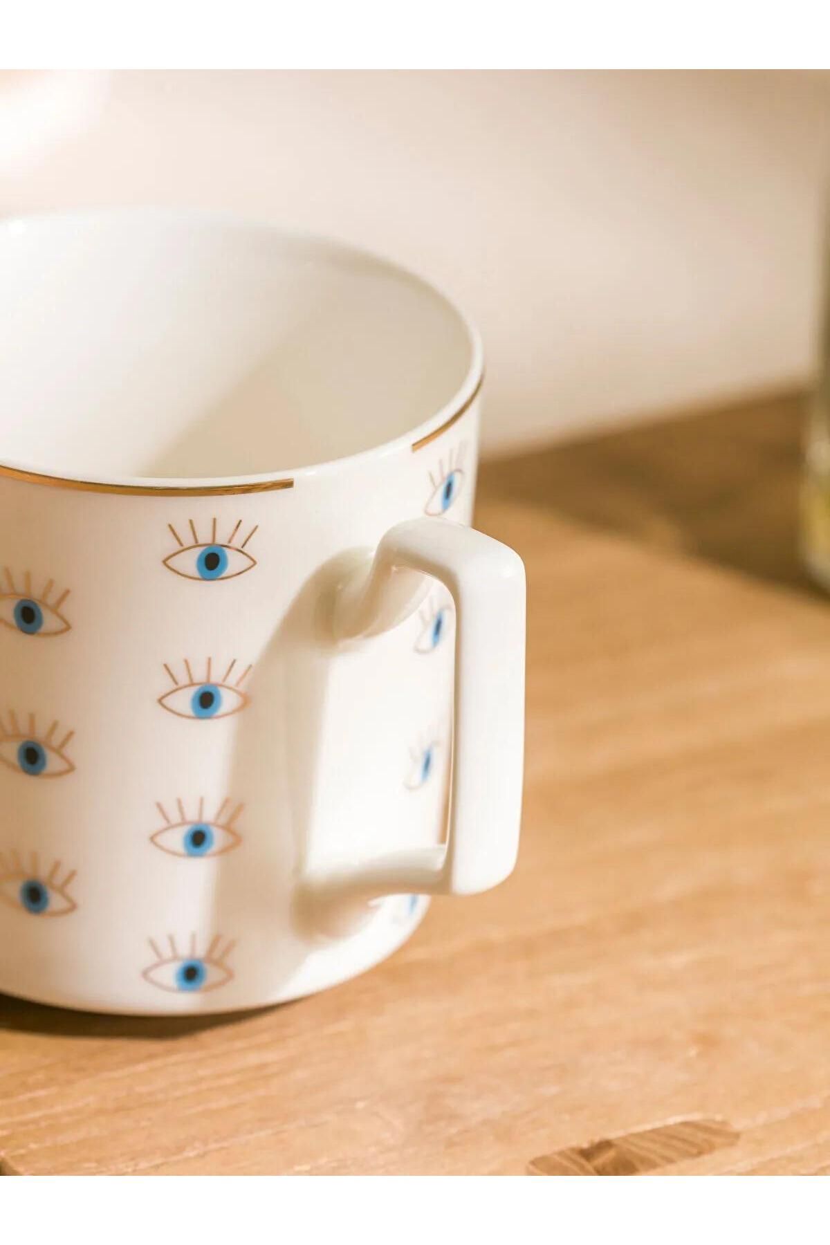 LC Waikiki-Lcw Home Mixed Eye Printed Porcelain Mug 360 ml (W5) 3