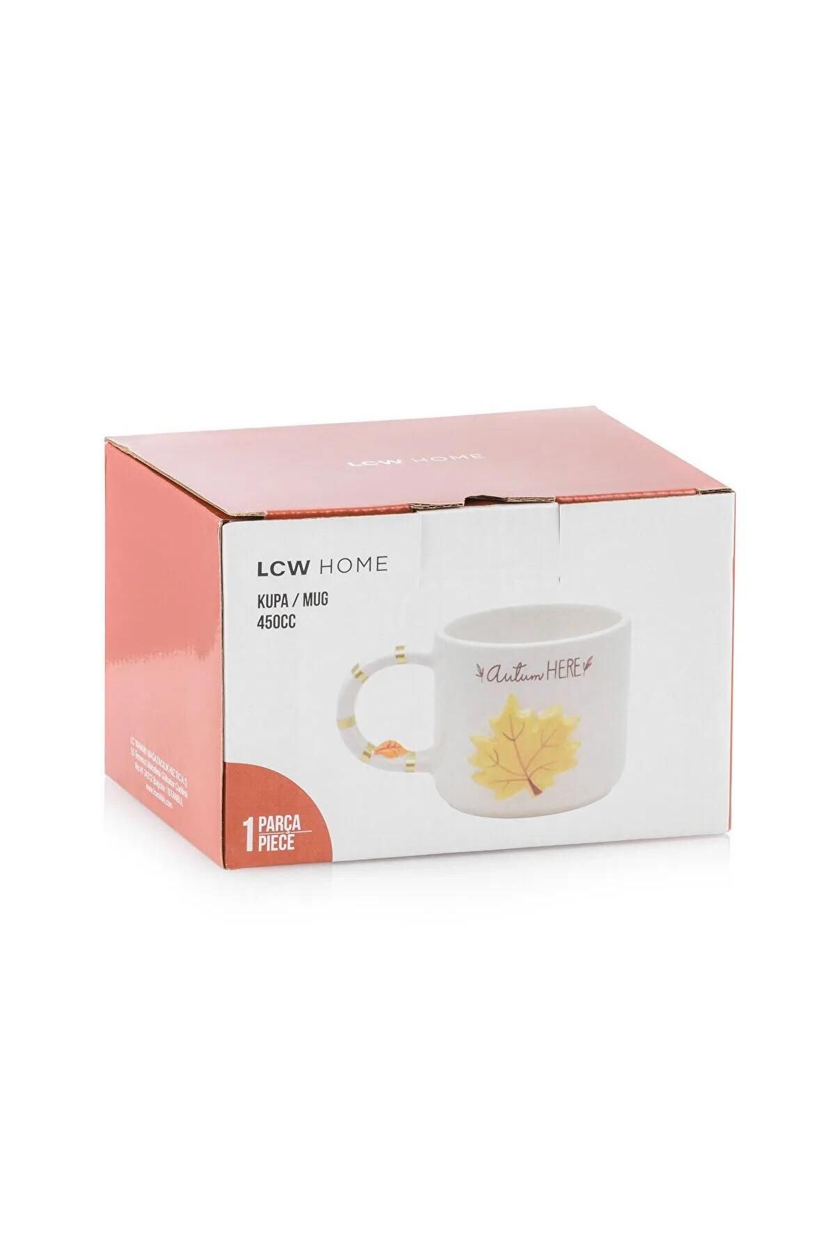 LC Waikiki-Lcw Home Mixed Leaf Printed Ceramic Mug 450 ml (W5) 4