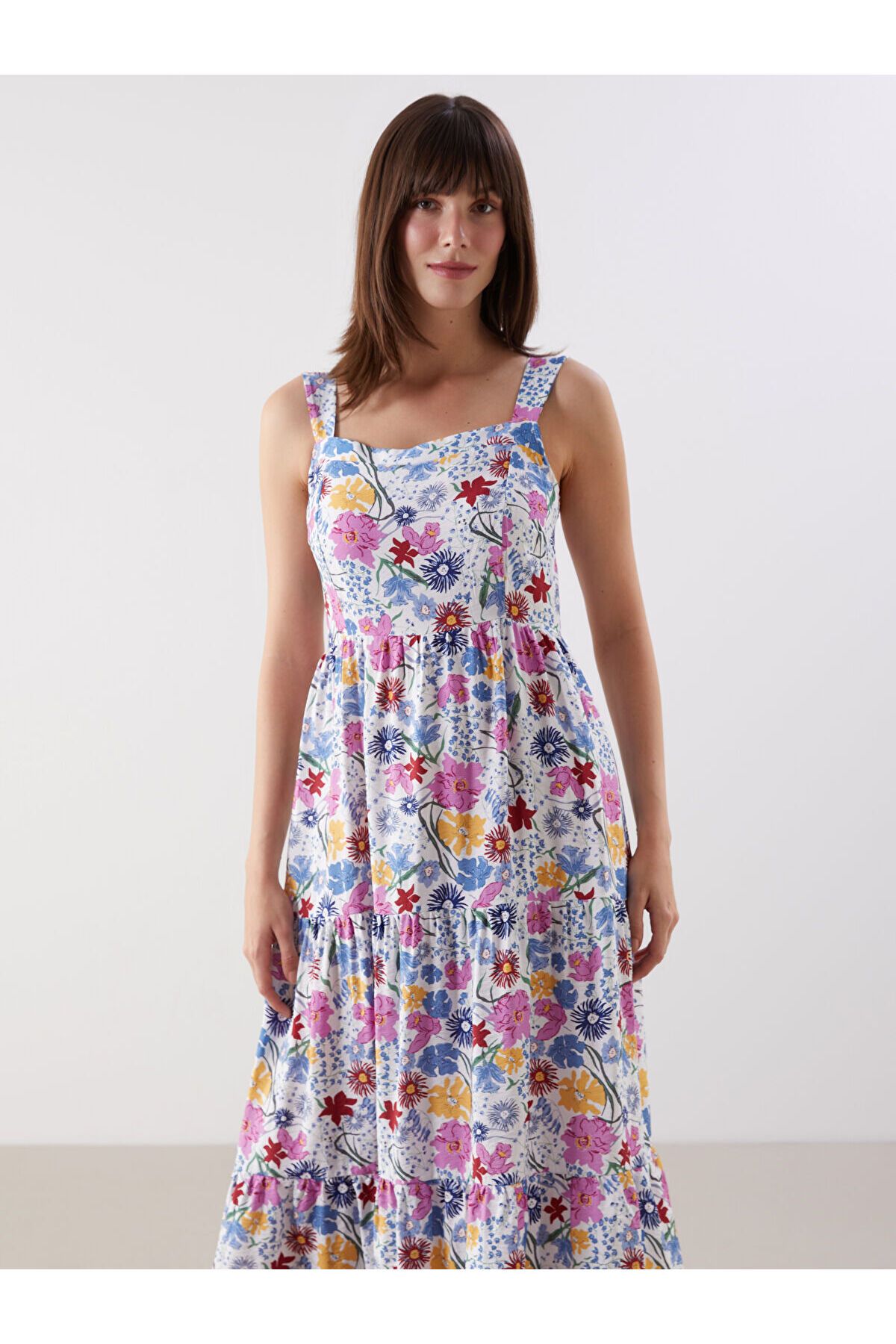 LC Waikiki-Square Neck Floral Poplin Dress 3