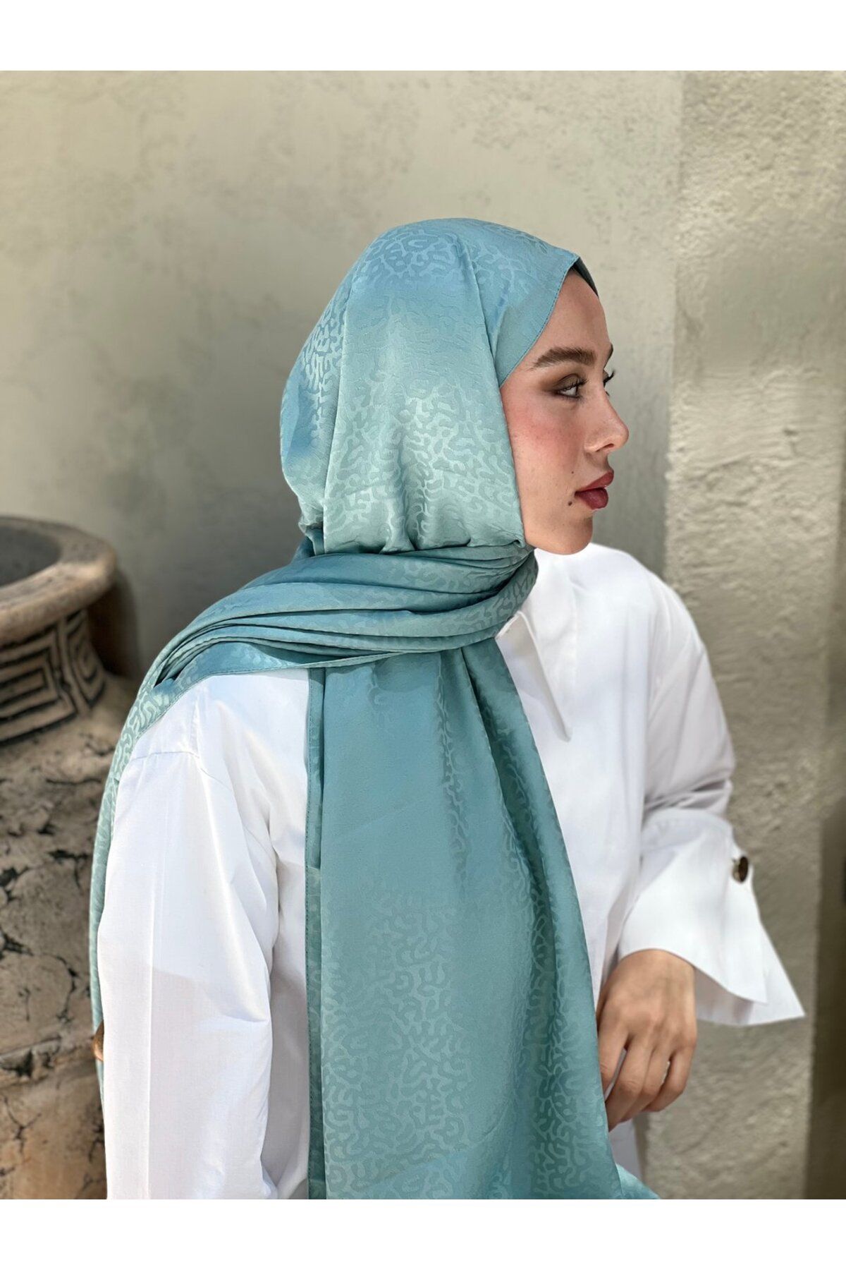Modakaşmir-Silky Jacquard Series Path Pattern Shawl 3
