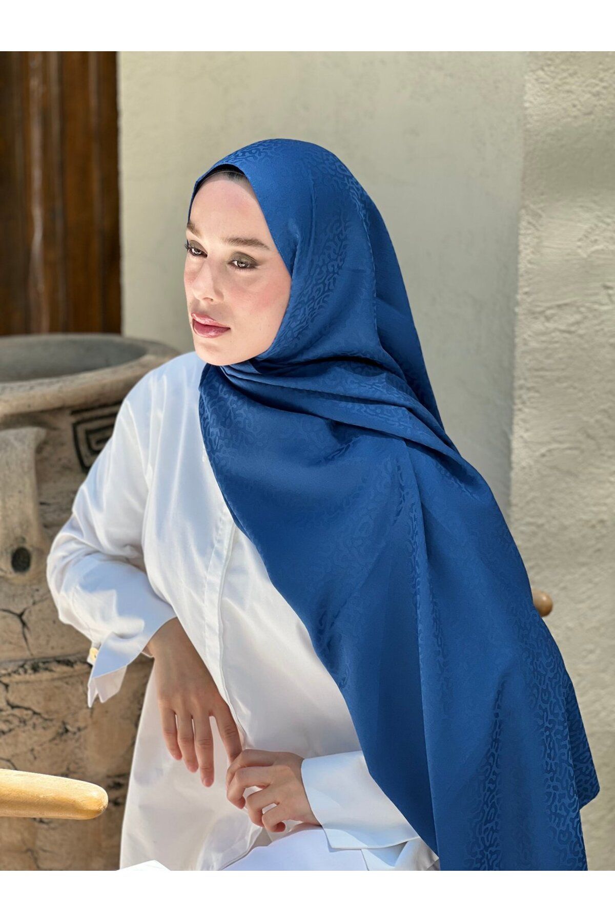 Modakaşmir-Silky Jacquard Series Path Pattern Shawl 1