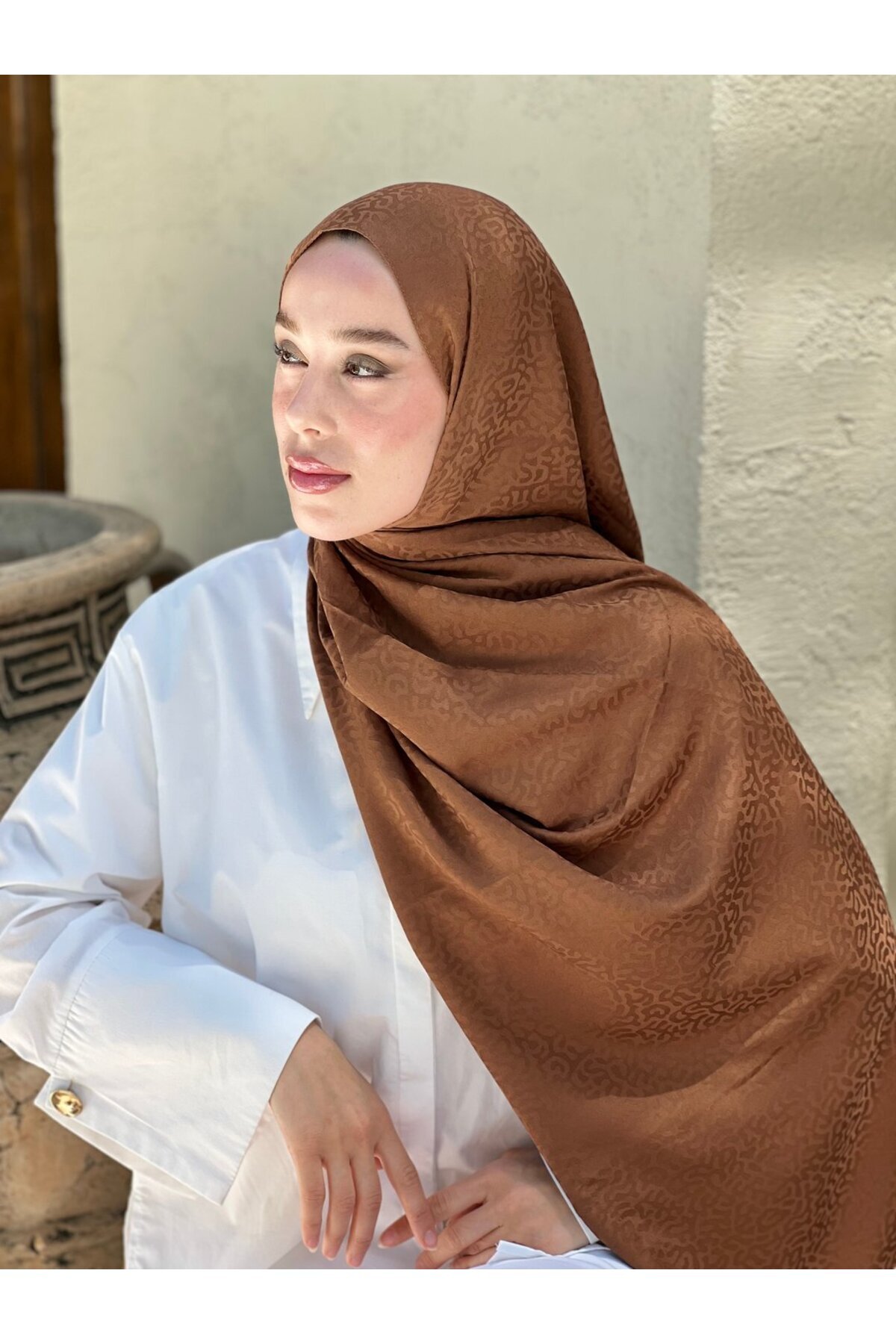 Modakaşmir-Silky Jacquard Series Path Pattern Shawl 2