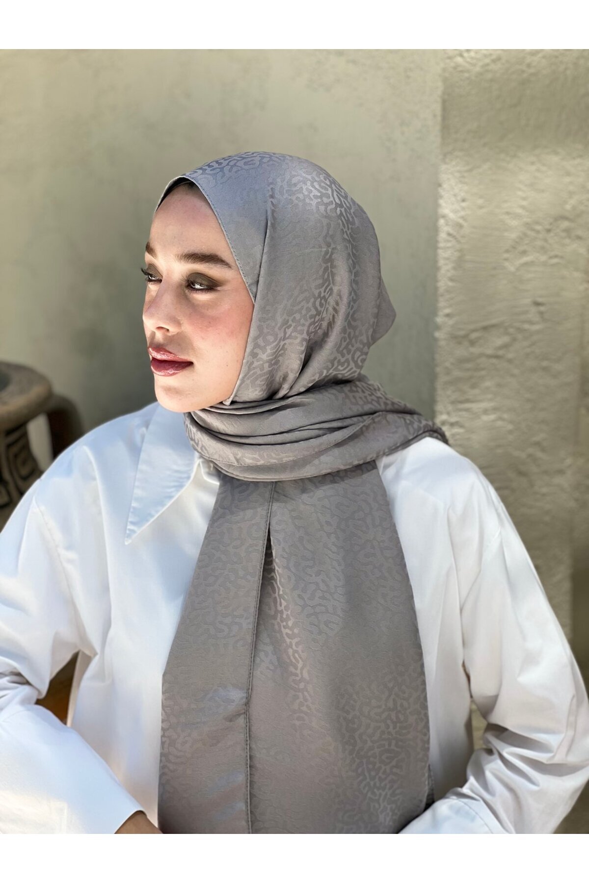 Modakaşmir-Silky Jacquard Series Path Pattern Shawl 2