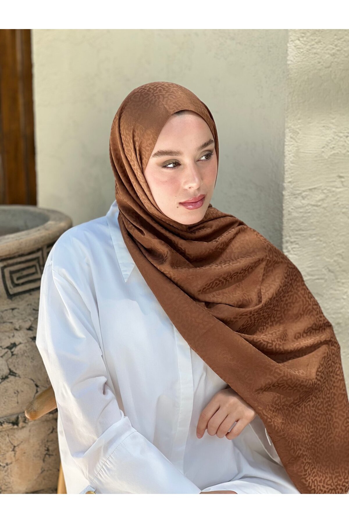 Modakaşmir-Silky Jacquard Series Path Pattern Shawl 3