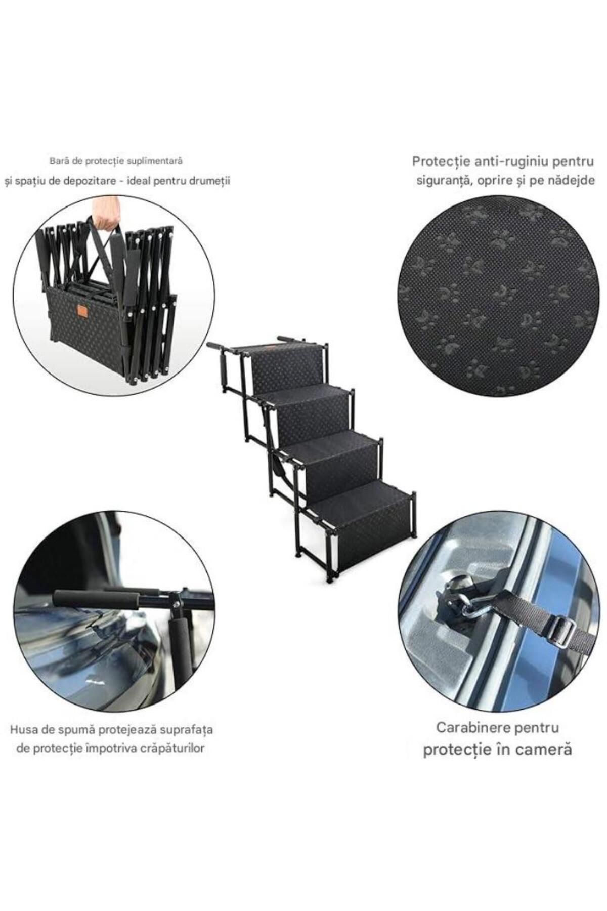 Bella & Balu-Folding ladder for dogs, 4 steps, adjustable height, stable, maximum load 58kg 2