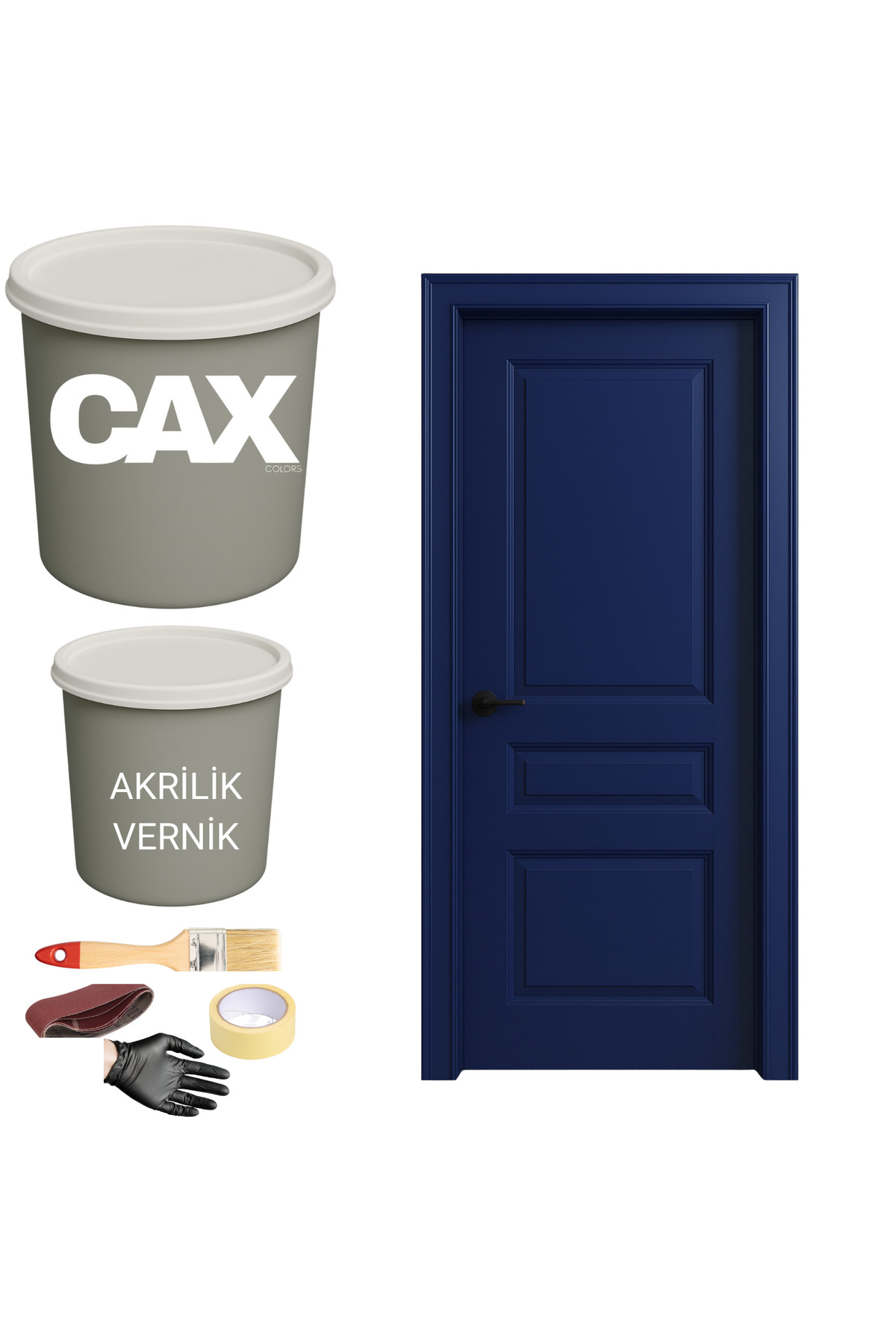 caxcolors AHŞAP-LAKE-TEKNE VERNİKLİ KAPI AKRİLİK BOYA SETİ 1 LİTRE