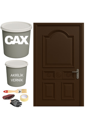 caxcolors METAL-ÇELİK-DÖKÜM VERNİKLİ KAPI AKRİLİK BOYA SETİ 1 LİTRE+500ML AKR...