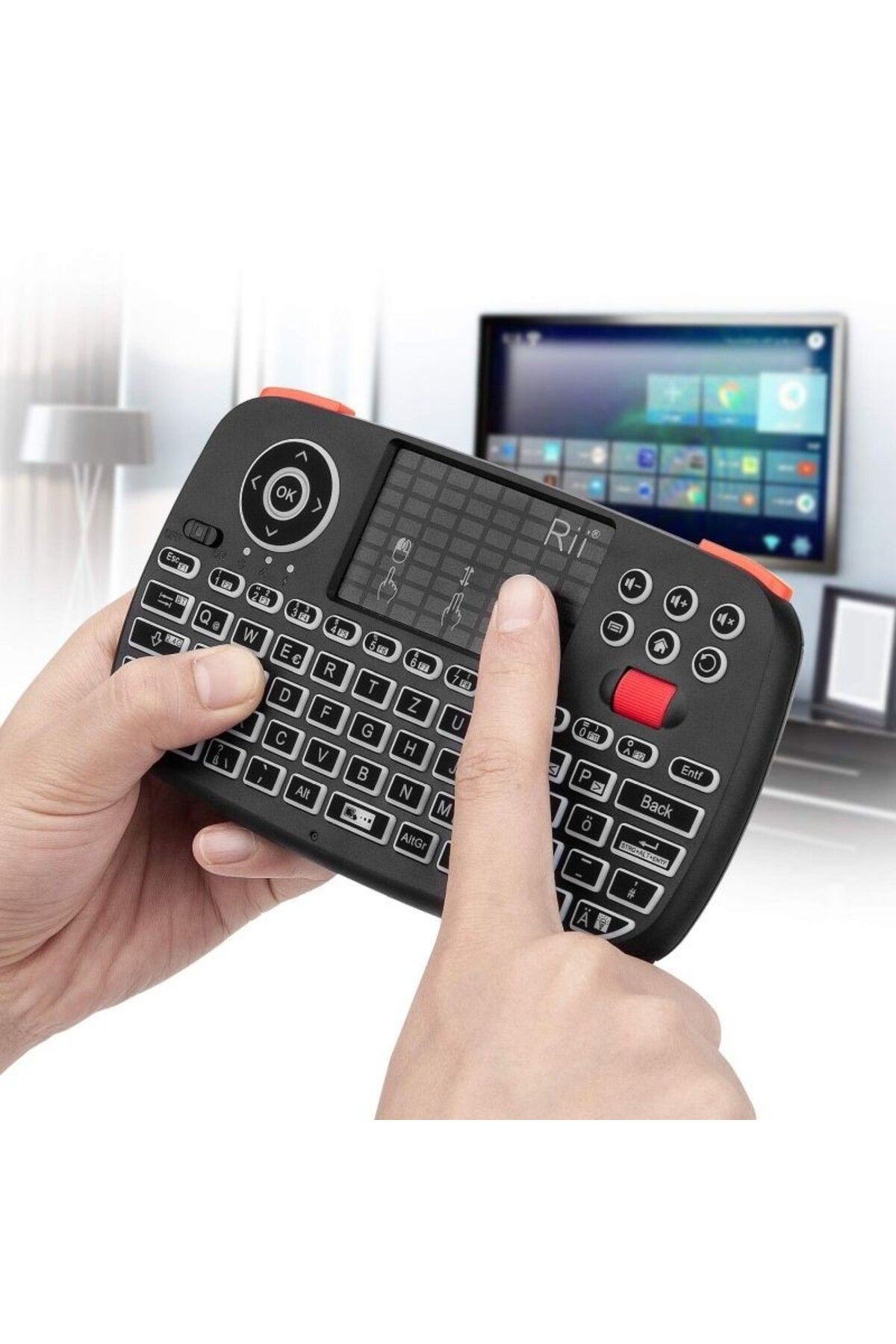 OEM-Mini illuminated Bluetooth keyboard, unique scroll touchpad, PC TV Box iOS Android 1