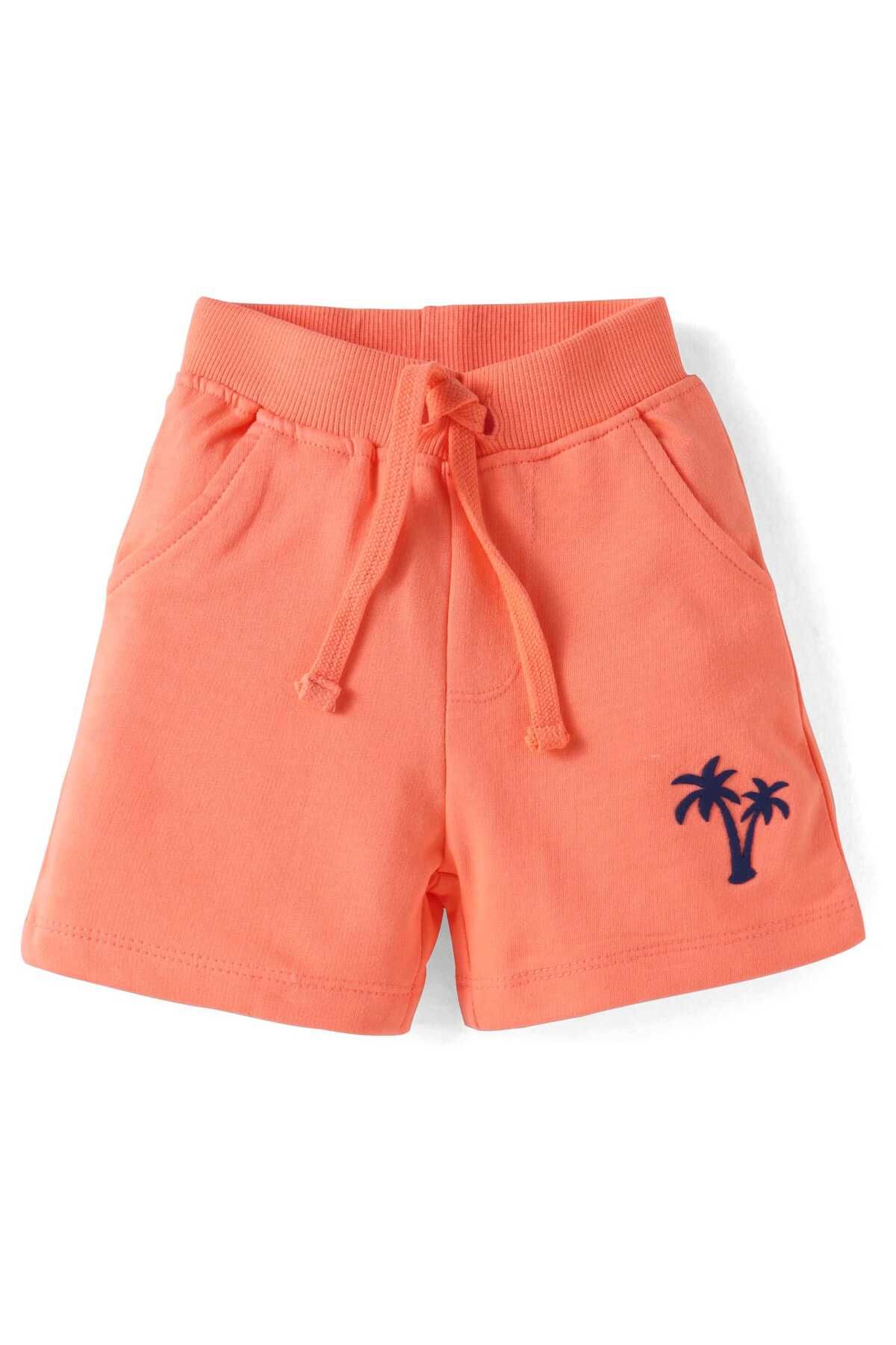 Babyhug-Single Jersey T-Shirt and Shorts Set with Beach Theme Text Print - Peach 4