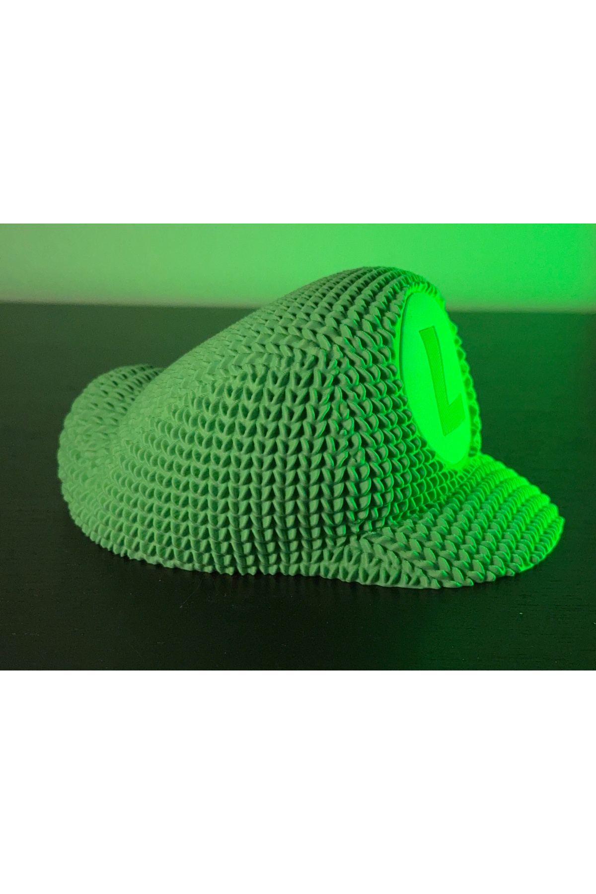 Figurine de chapeau Super Mario Luigi | Ornement décoratif de bureau de conception tricotée