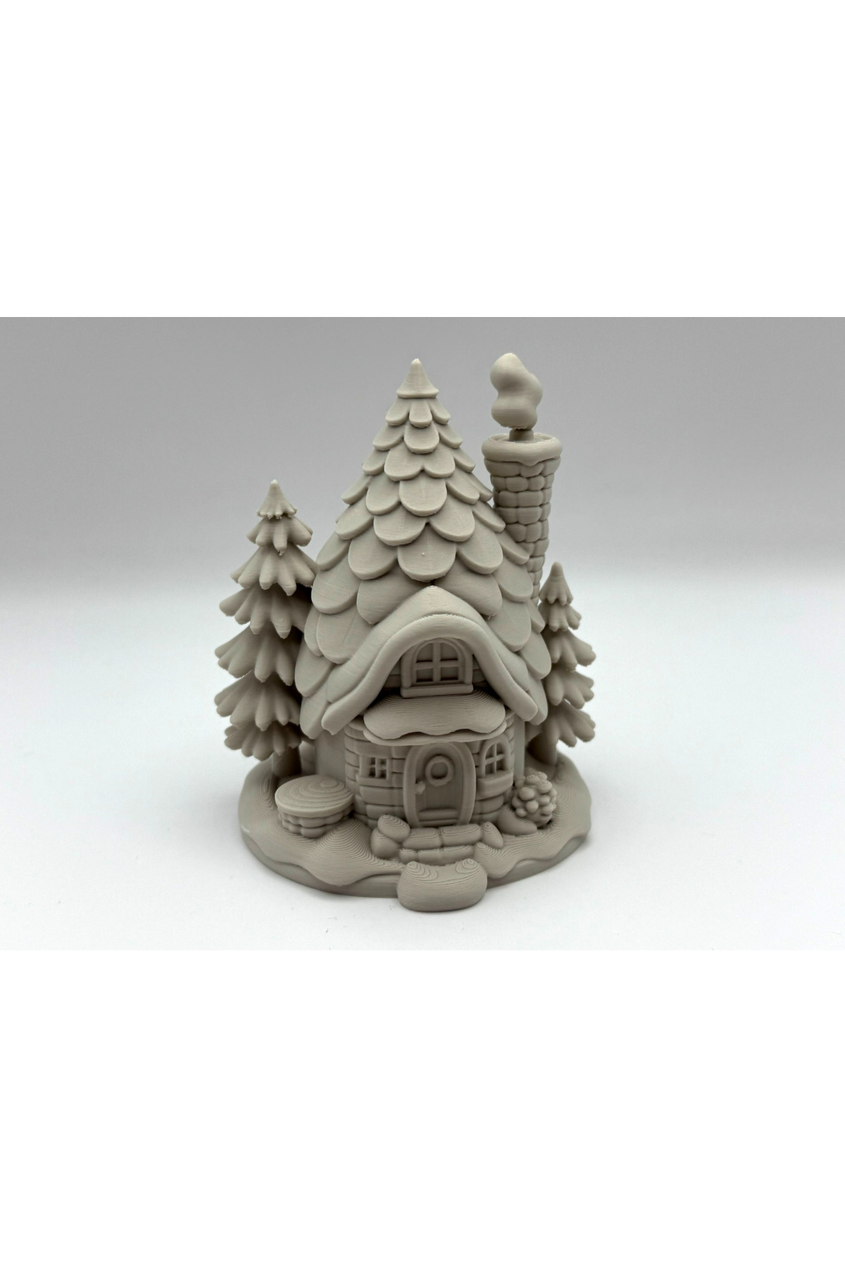Kış Temalı Çam Ağacı Ev 10cm | Minyatür Peri Evi Dekoratif Figür