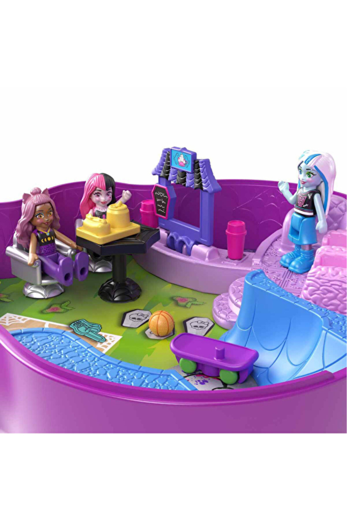 PARİLES 3 ADET Polly Pocket Monster High Temalı Kompakt, Oyun Seti HVV58