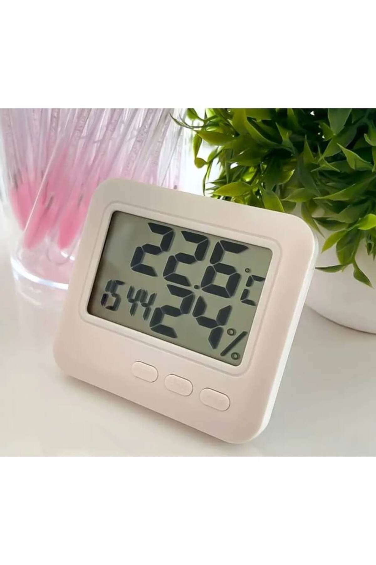 Rao-Digital thermometer for indoor use with built-in hygrometer and time display, dimensions 8.2x7.2 cm, 3