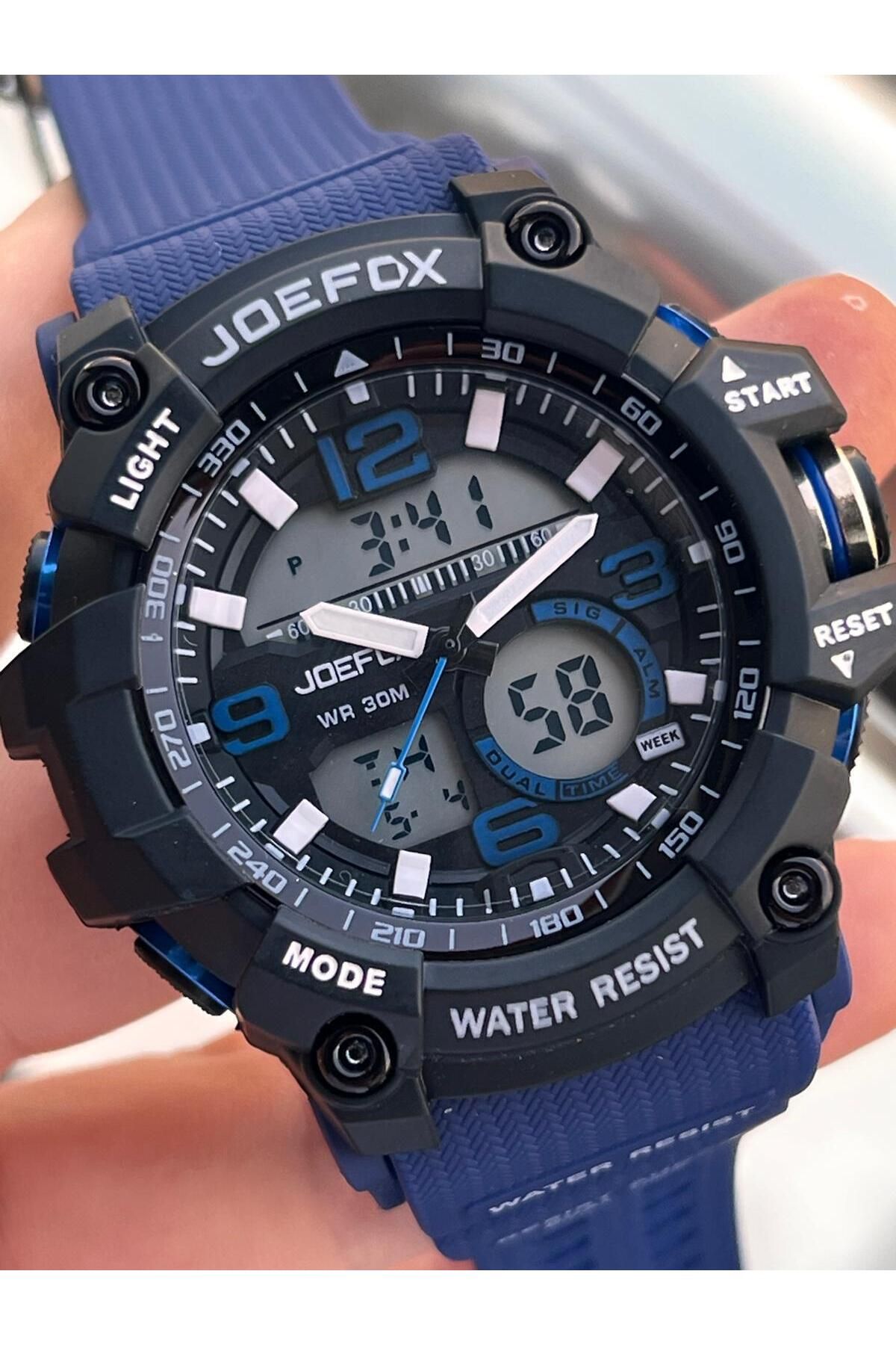Joefox-Digital and Analog 2 Years Warranty Chronometer+Calendar+Alarm+Lighting Men's Wrist Watch Joe.Bk06 2