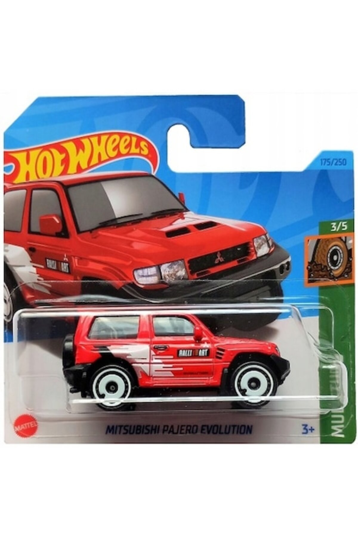 Masinută metalică Hot Wheels Mitsubishi Pajero Evolution, Mud Studs, Ediție 2023, 1:64,