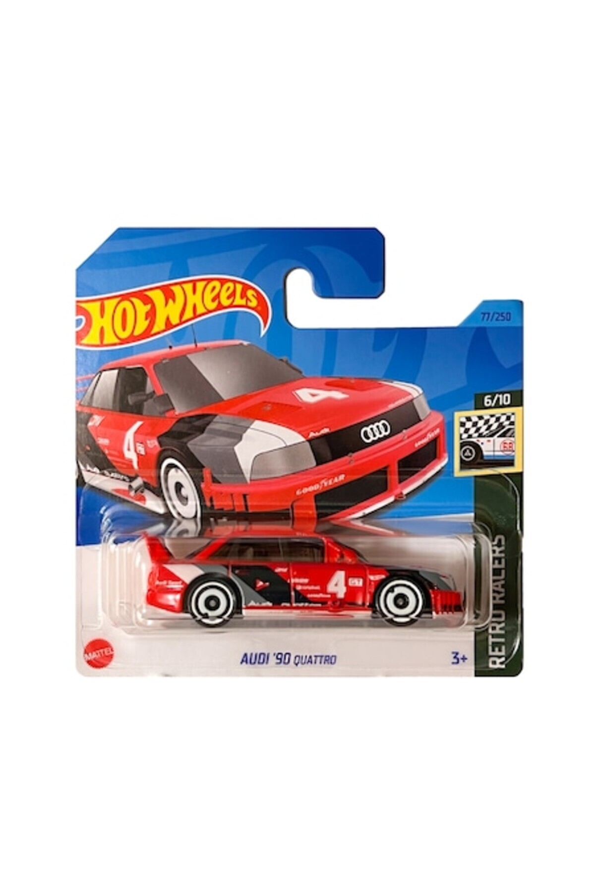 Masinuta metalica Hot Wheels, Audi '90 Quattro, 1:64, Rosu