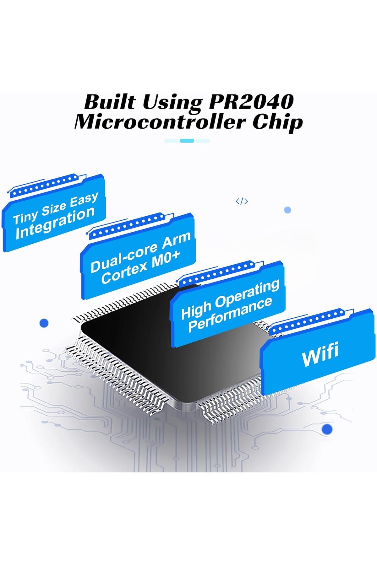 Raspberry Pi Pico-Yilofit Raspberry Pi Pico W - شريحة RP2040 مع واي فاي مدمج، 2.4/5 جيجاهرتز، يدعم بلوتوث 5.2، Sin 7