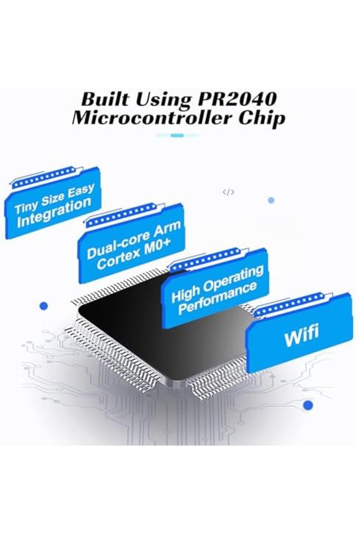 Raspberry Pi Pico-Yilofit Raspberry Pi Pico W - شريحة RP2040 مع واي فاي مدمج، 2.4/5 جيجاهرتز، يدعم بلوتوث 5.2، Sin 8