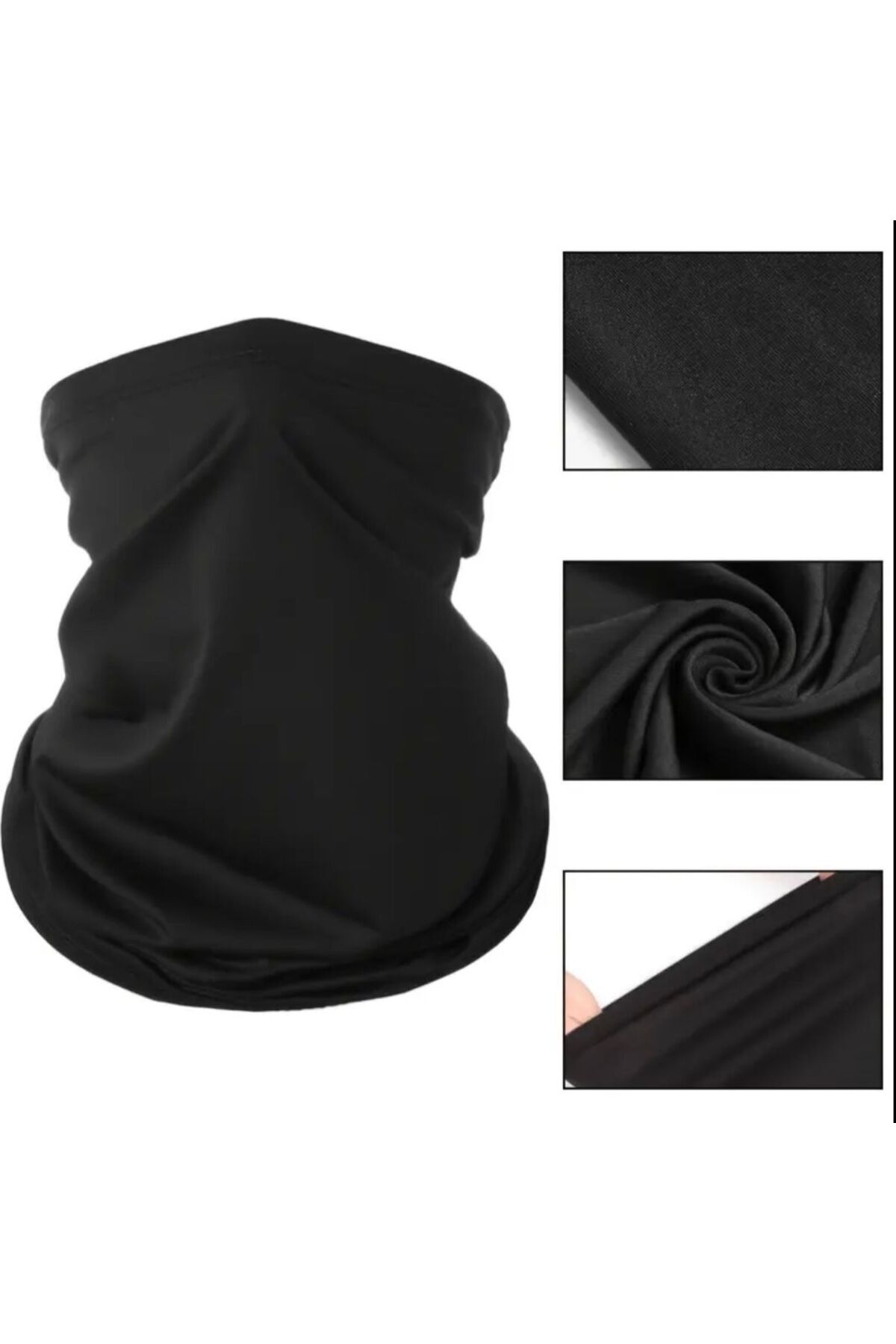 İmpavido siyah mevsimlik buff düz renk klasik unisex boyunluk motorcu bandana spor çok amaçlı