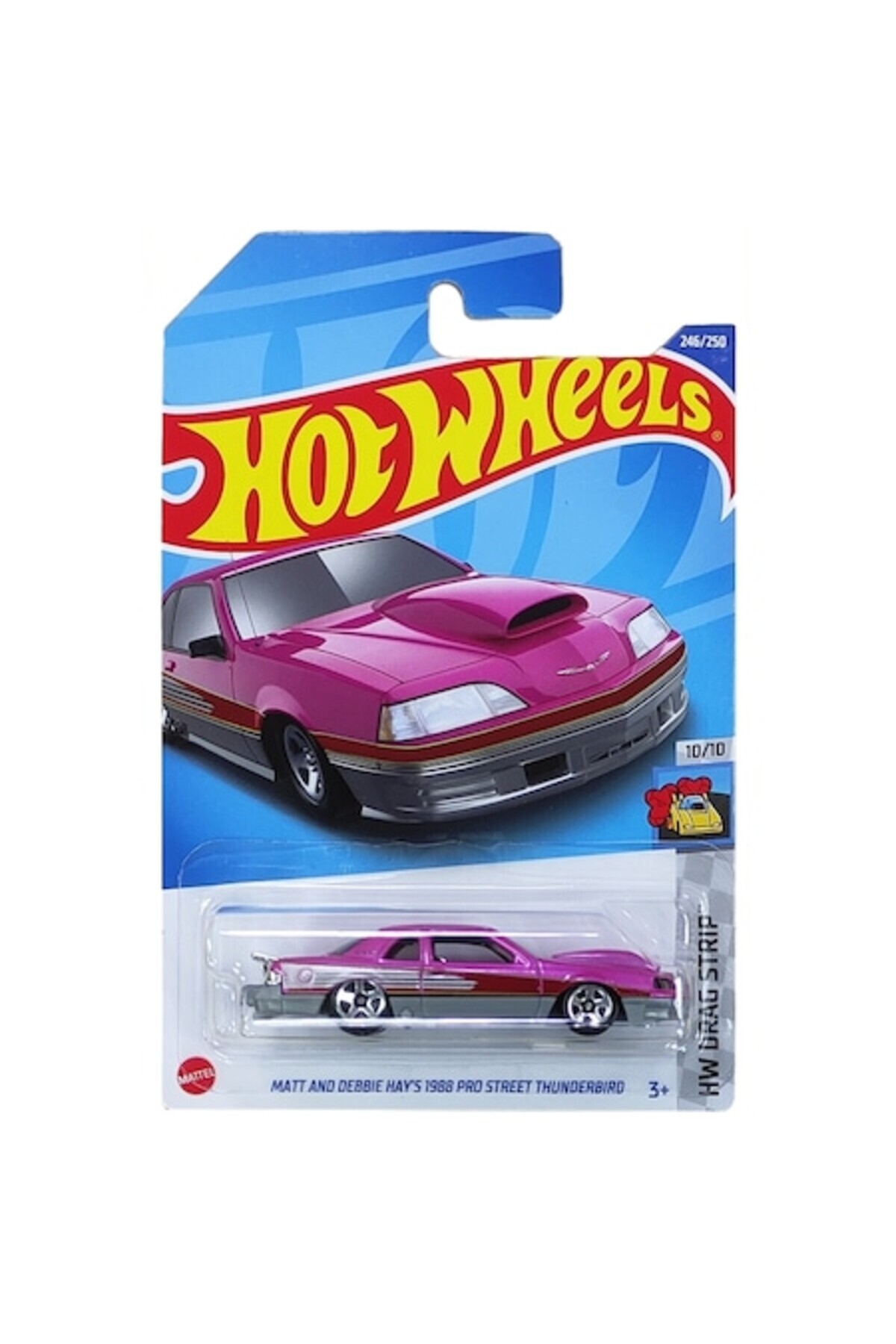 Masinuta Metalica Hot Wheels, 1988 Drag Pro Street Thunderbird, Roz, 1:64