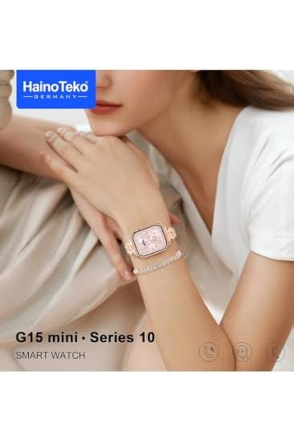 HAINOTEKO-G15 Mini Smart Watch Series 10 Stylish Combo with Analog Watch and Bracelet With 3 Pair St 3
