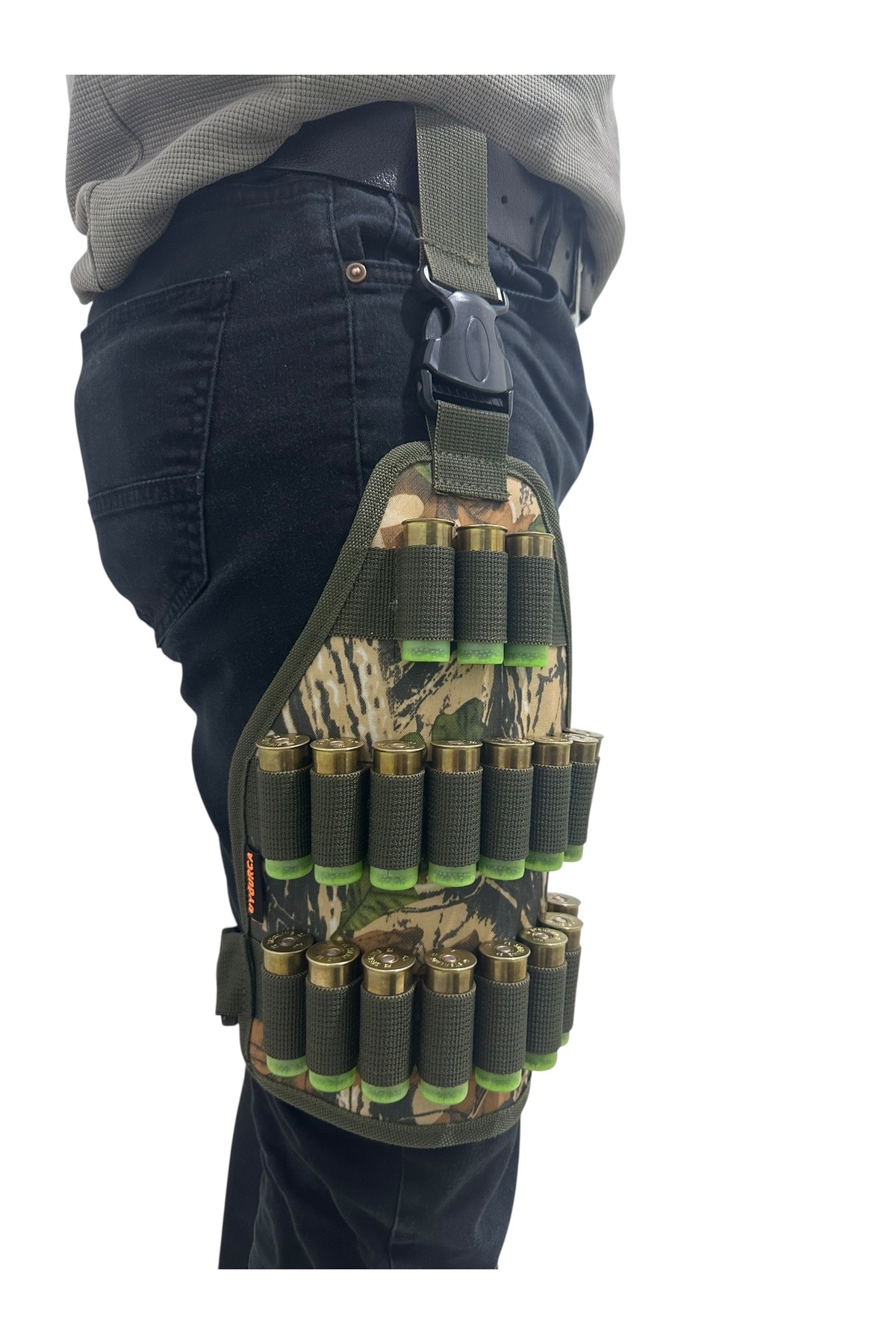 UYĞURCA Bacak Fişekliği - 19 Fişek Kapasiteli (Haki) - 12 Kalibre