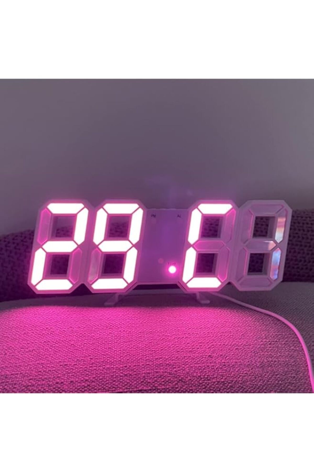 Generic-3D LED Digital Alarm Clock Table Wall Modern Alarm Clock Multifunctional Number Time Clock, Brightn 1