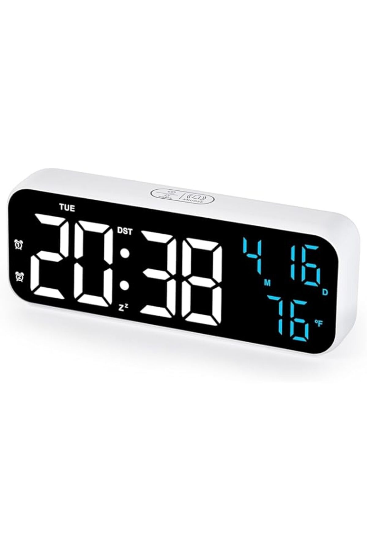 Generic-Fohome Alarm Clock, 7" LED Screen Digital Clock for Bedroom with Date/Month/Temperature Displayed- 1